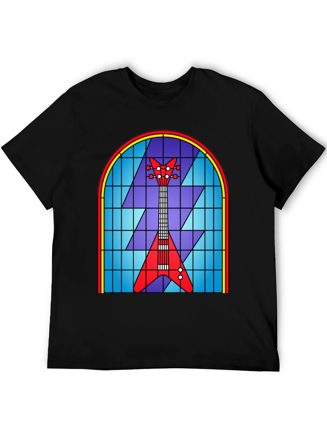 Stained Glass Guitar Graphic Tee