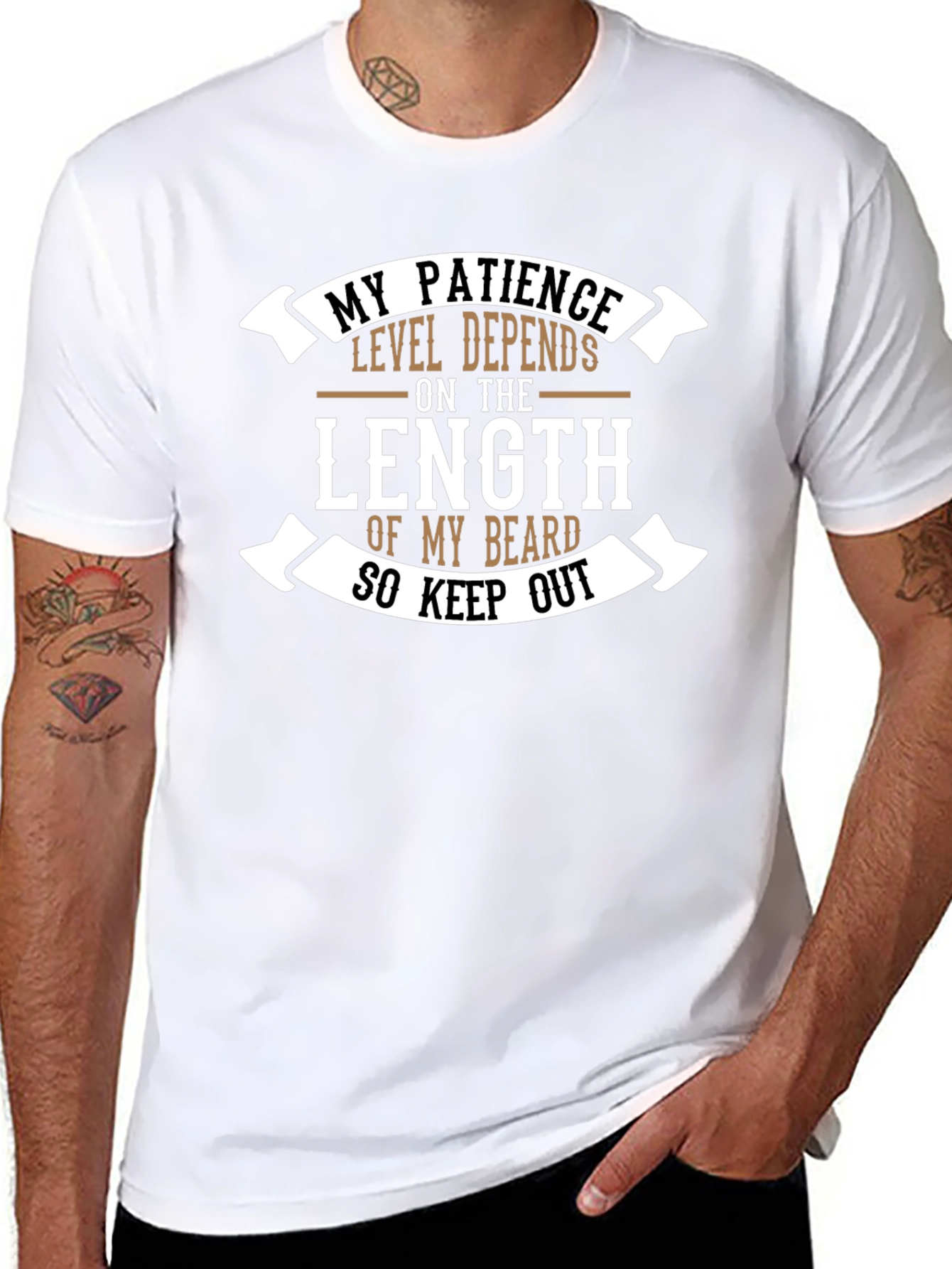 Beard Length Patience T-Shirt - Funny Graphic Tee