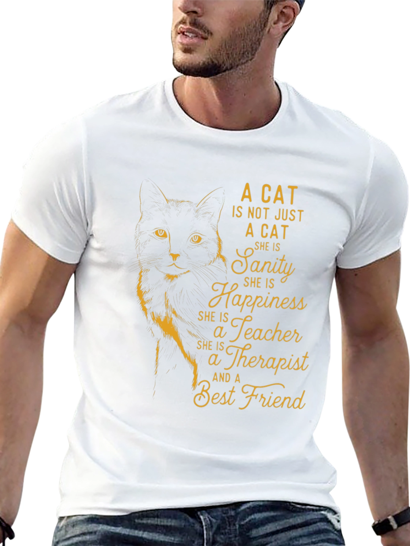 Cat Lover T-Shirt - Sanity Happiness Best Friend