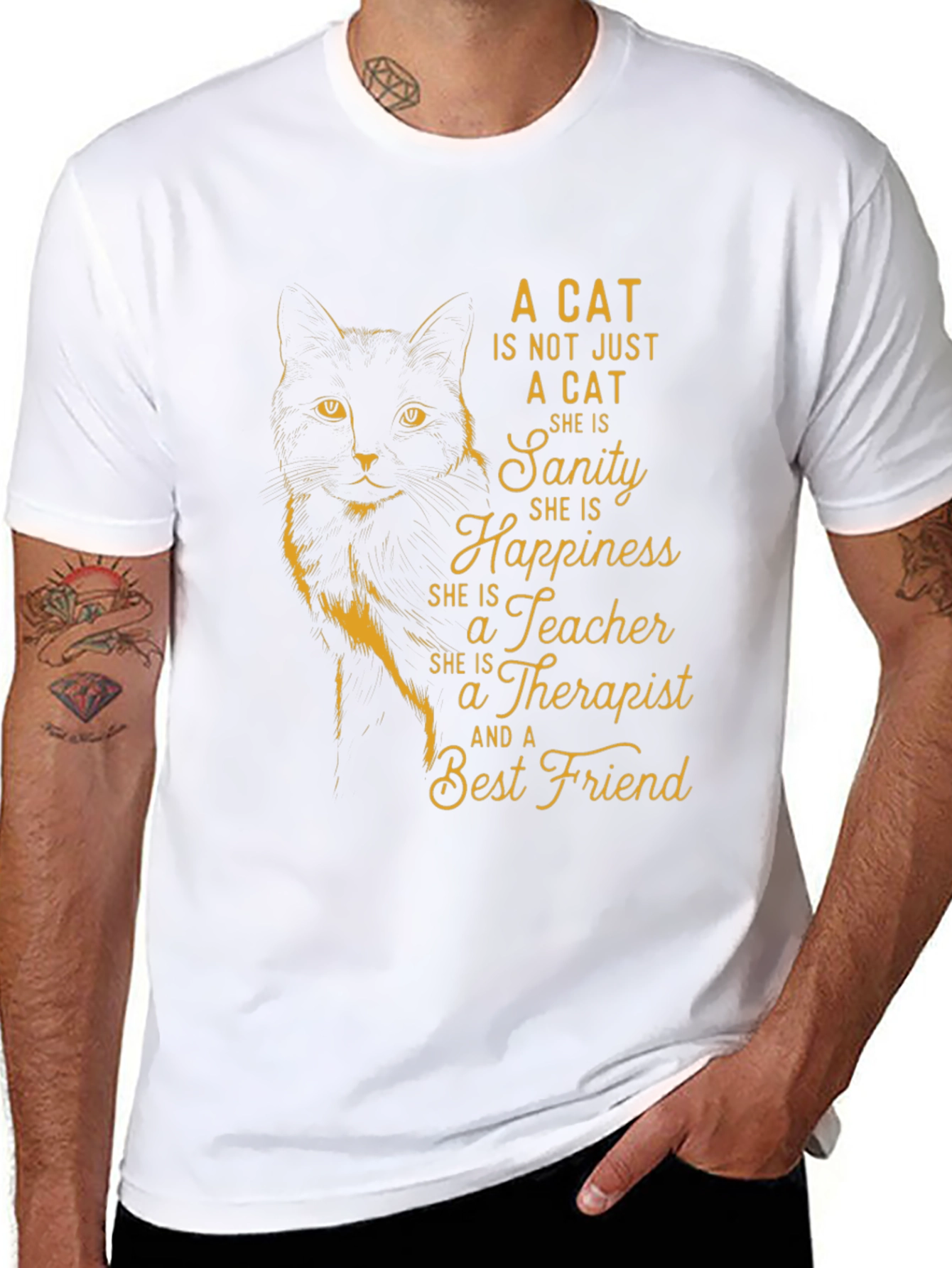 Cat Lover T-Shirt - Sanity Happiness Best Friend