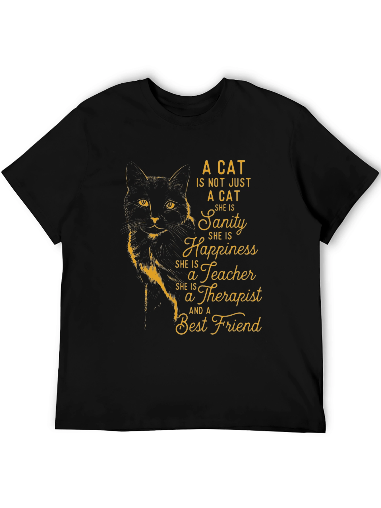 Cat Lover T-Shirt - Sanity Happiness Best Friend