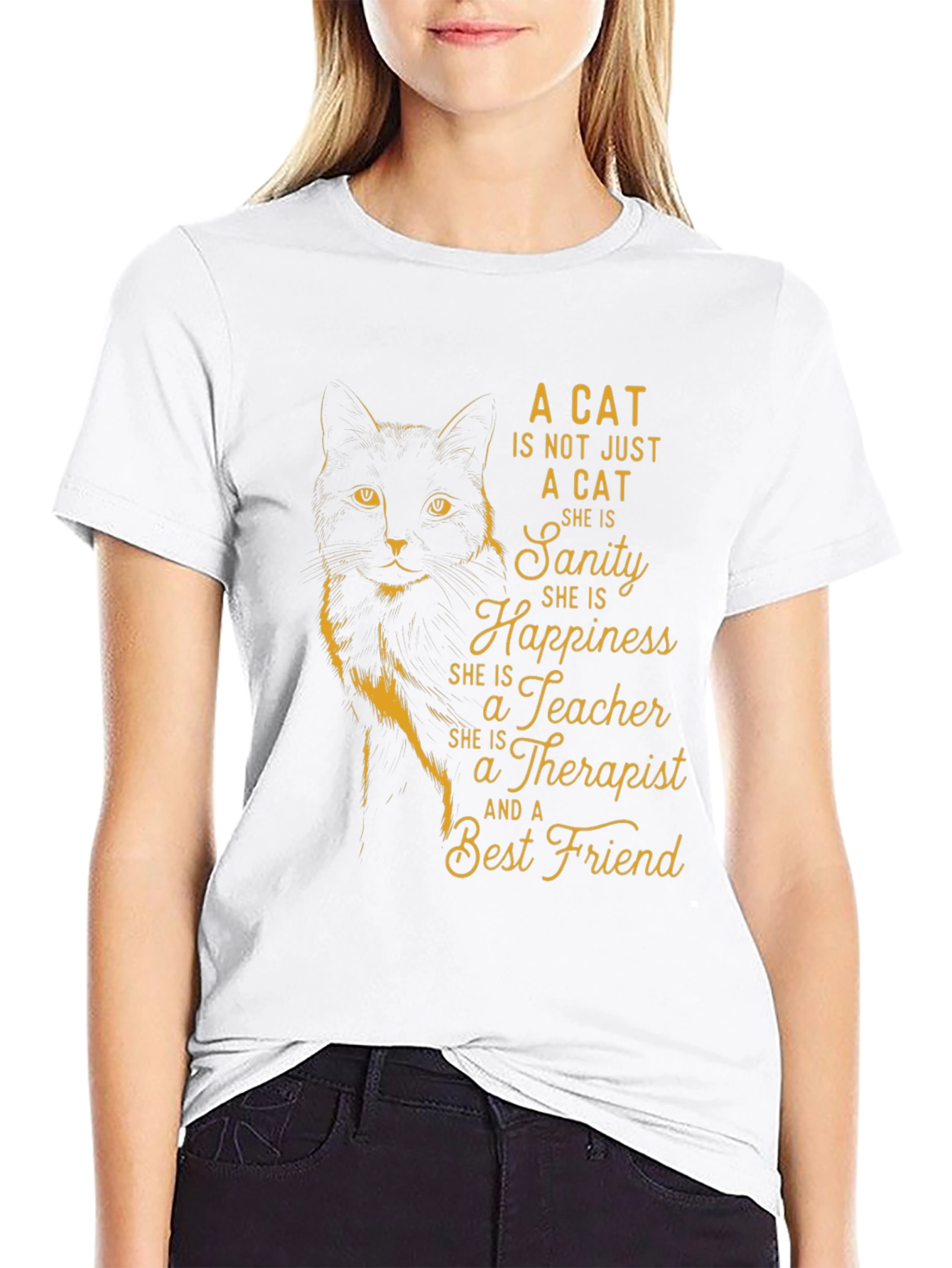Cat Lover T-Shirt - Sanity Happiness Best Friend