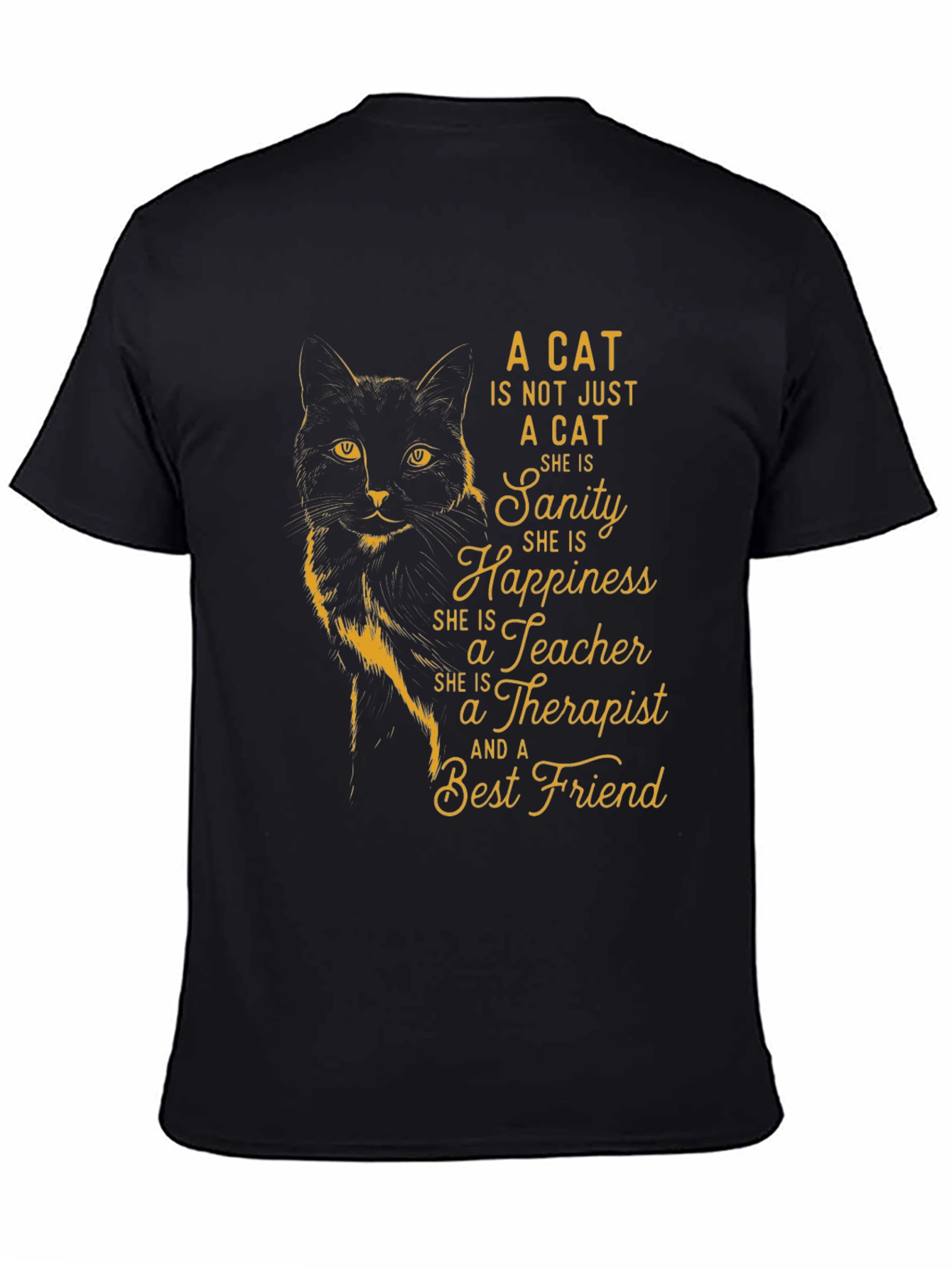 Cat Lover T-Shirt - Sanity Happiness Best Friend