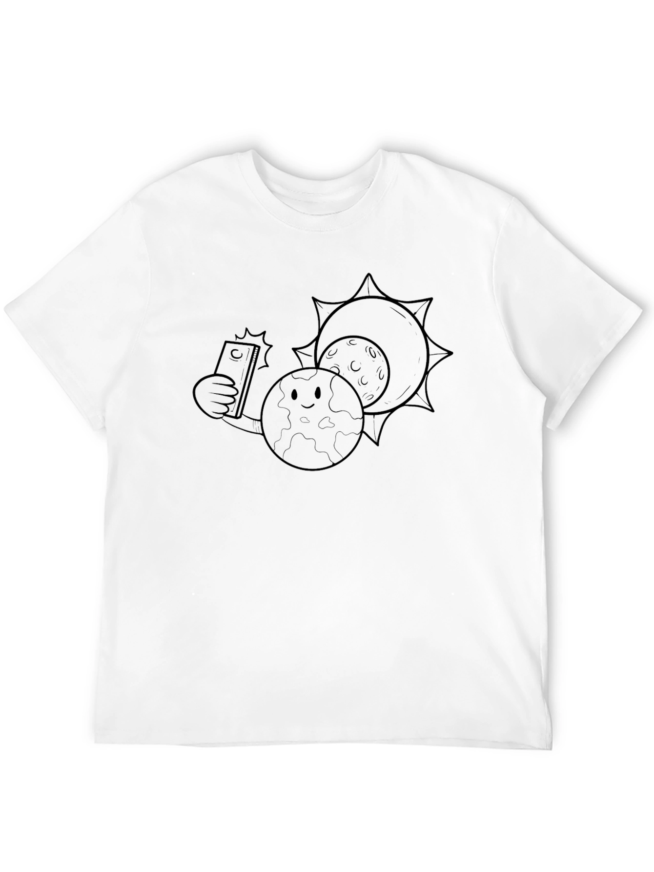 Cartoon Solar Eclipse Selfie T-Shirt