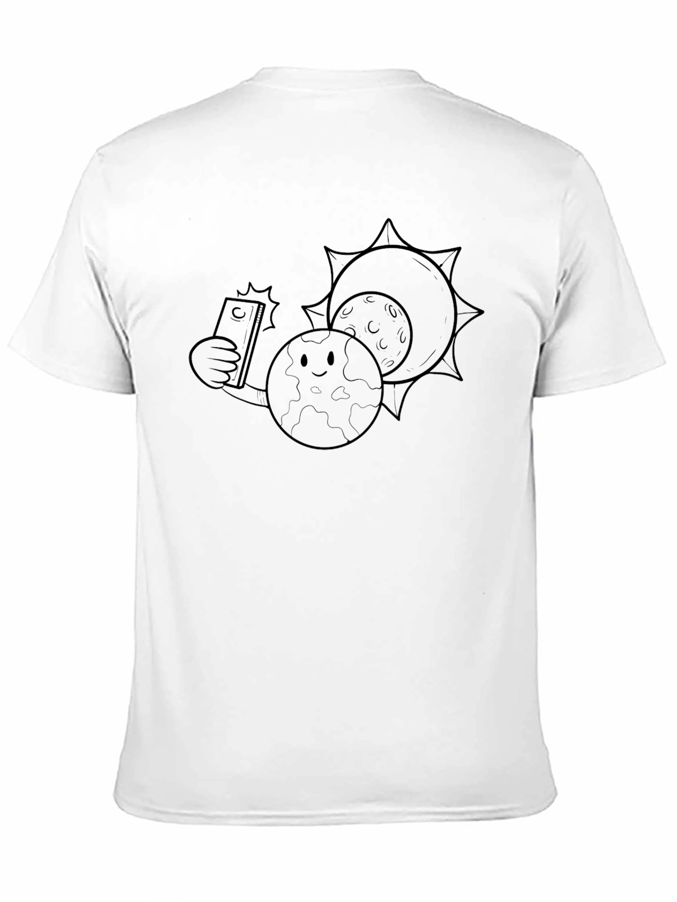 Cartoon Solar Eclipse Selfie T-Shirt