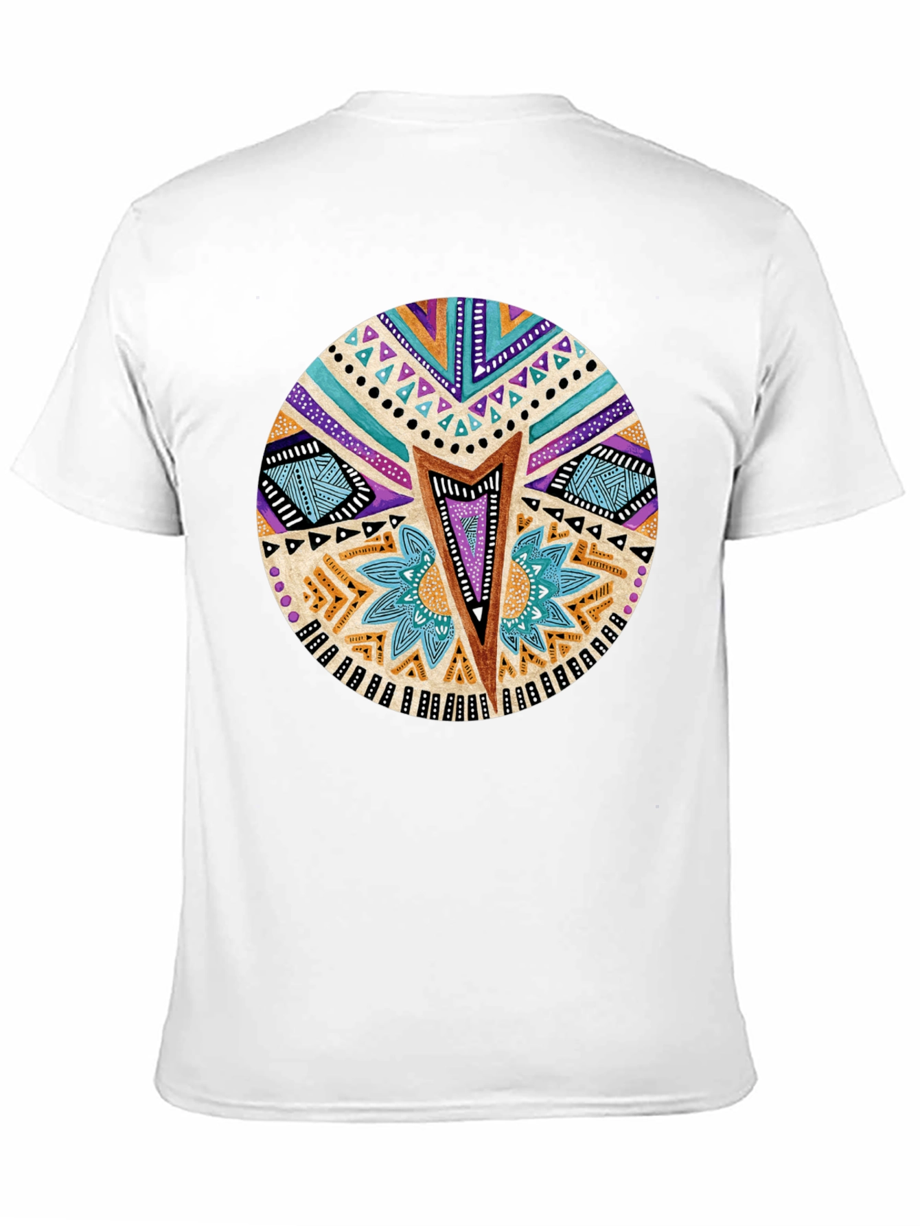 Tribal Pattern Black T-Shirt