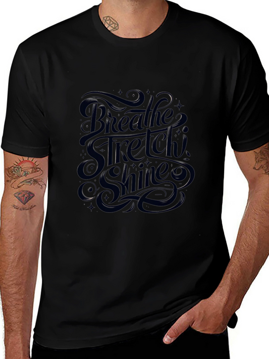 Breathe Stretch Shine Graphic Black T-Shirt
