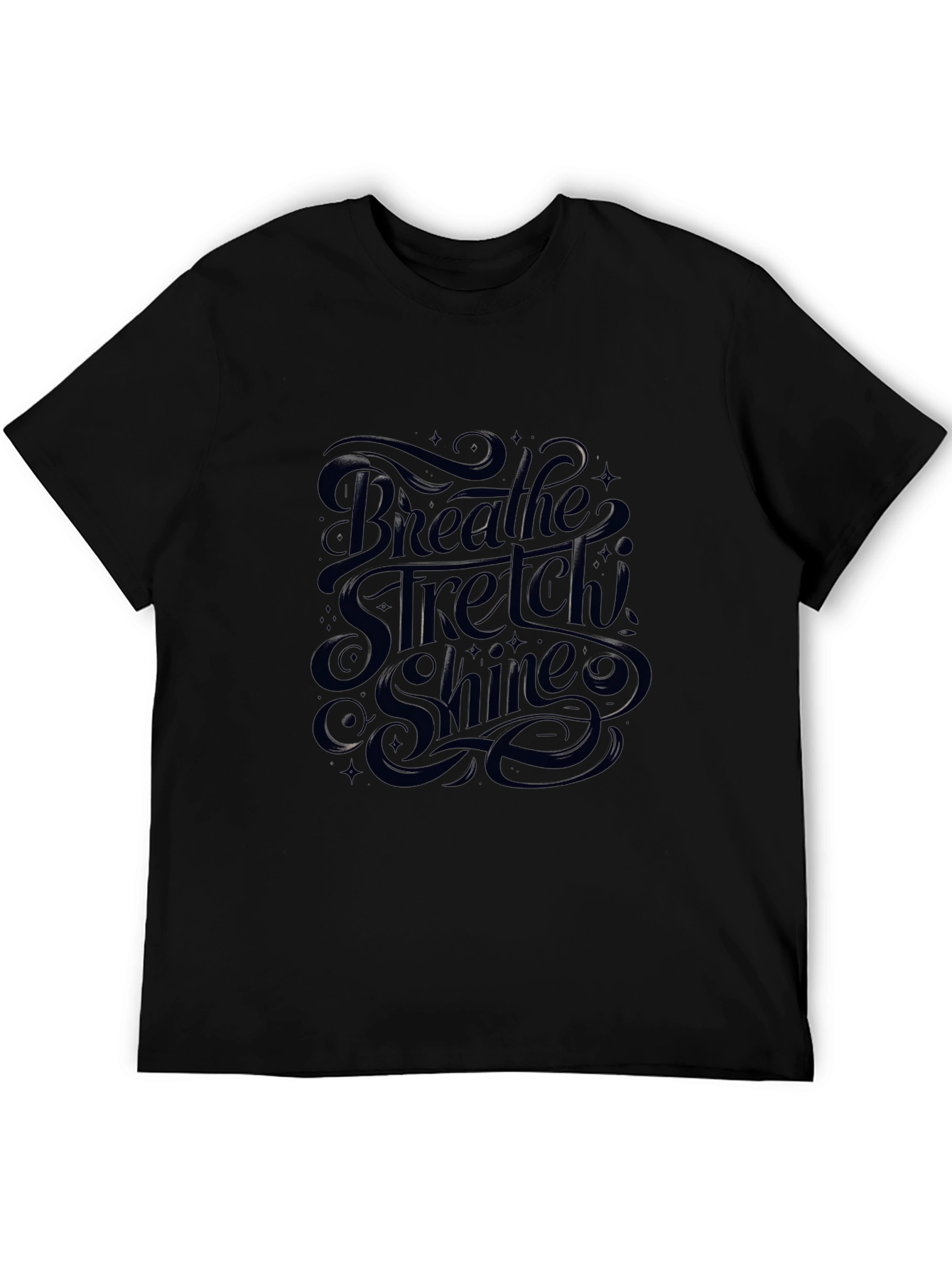 Breathe Stretch Shine Graphic Black T-Shirt