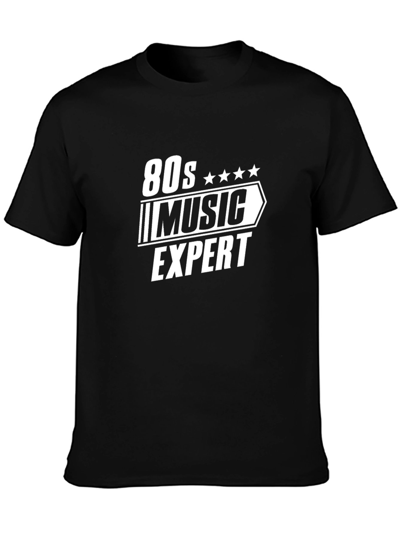 80s Music Expert Black T-Shirt