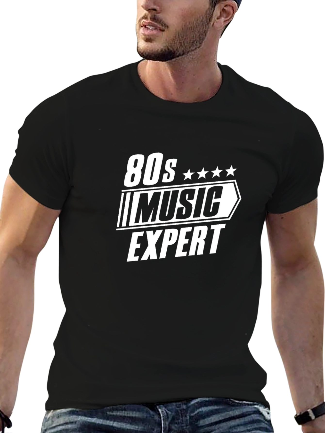 80s Music Expert Black T-Shirt