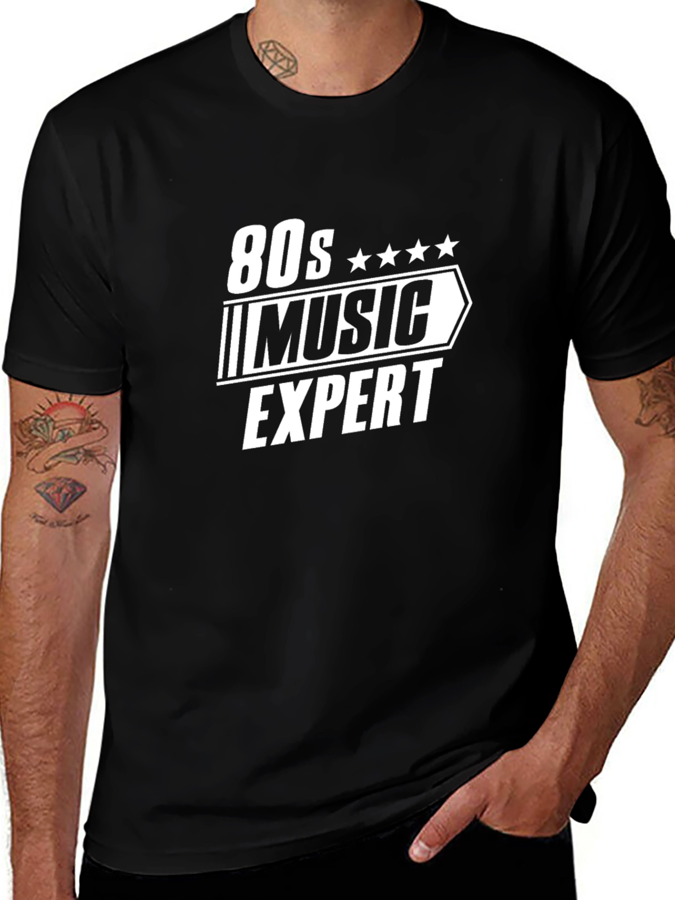 80s Music Expert Black T-Shirt