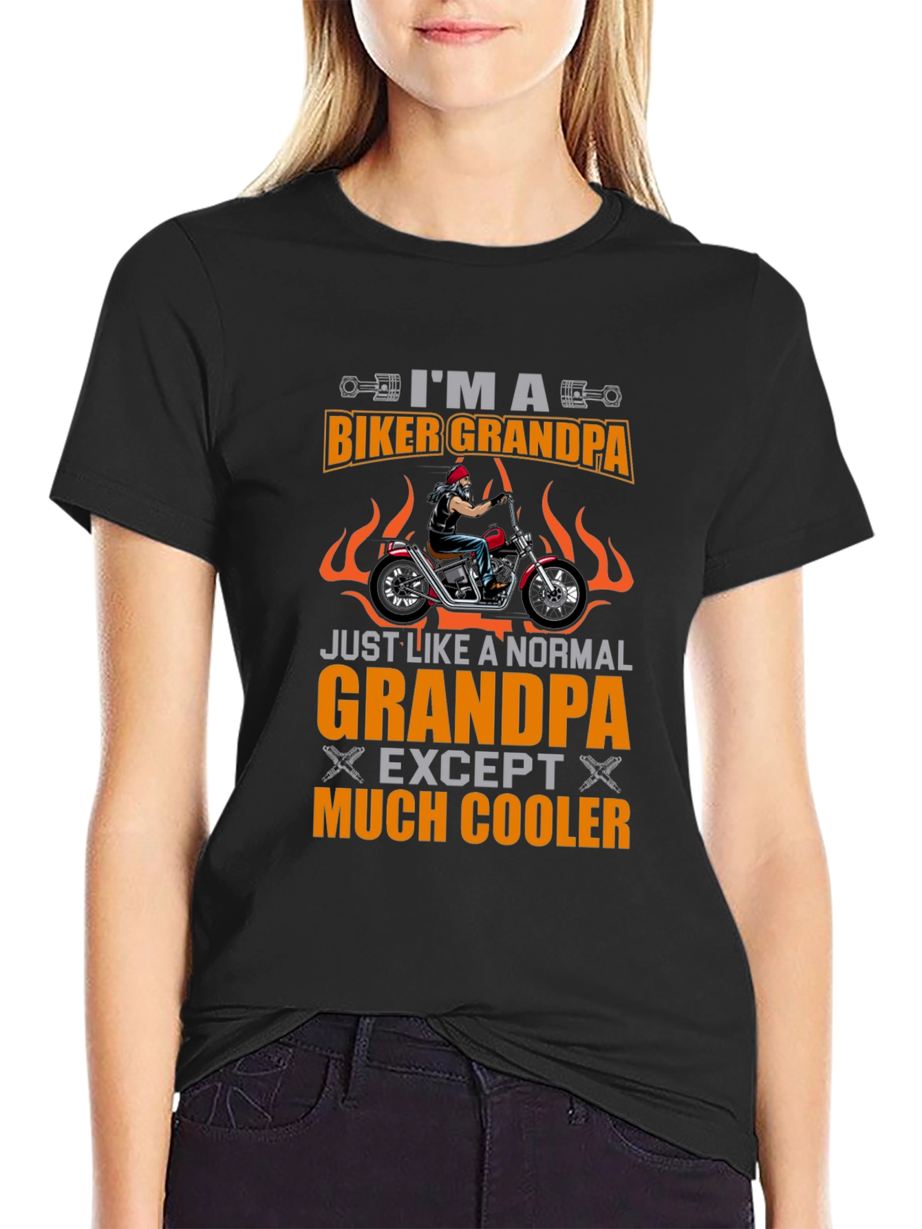 Biker Grandpa Graphic T-Shirt