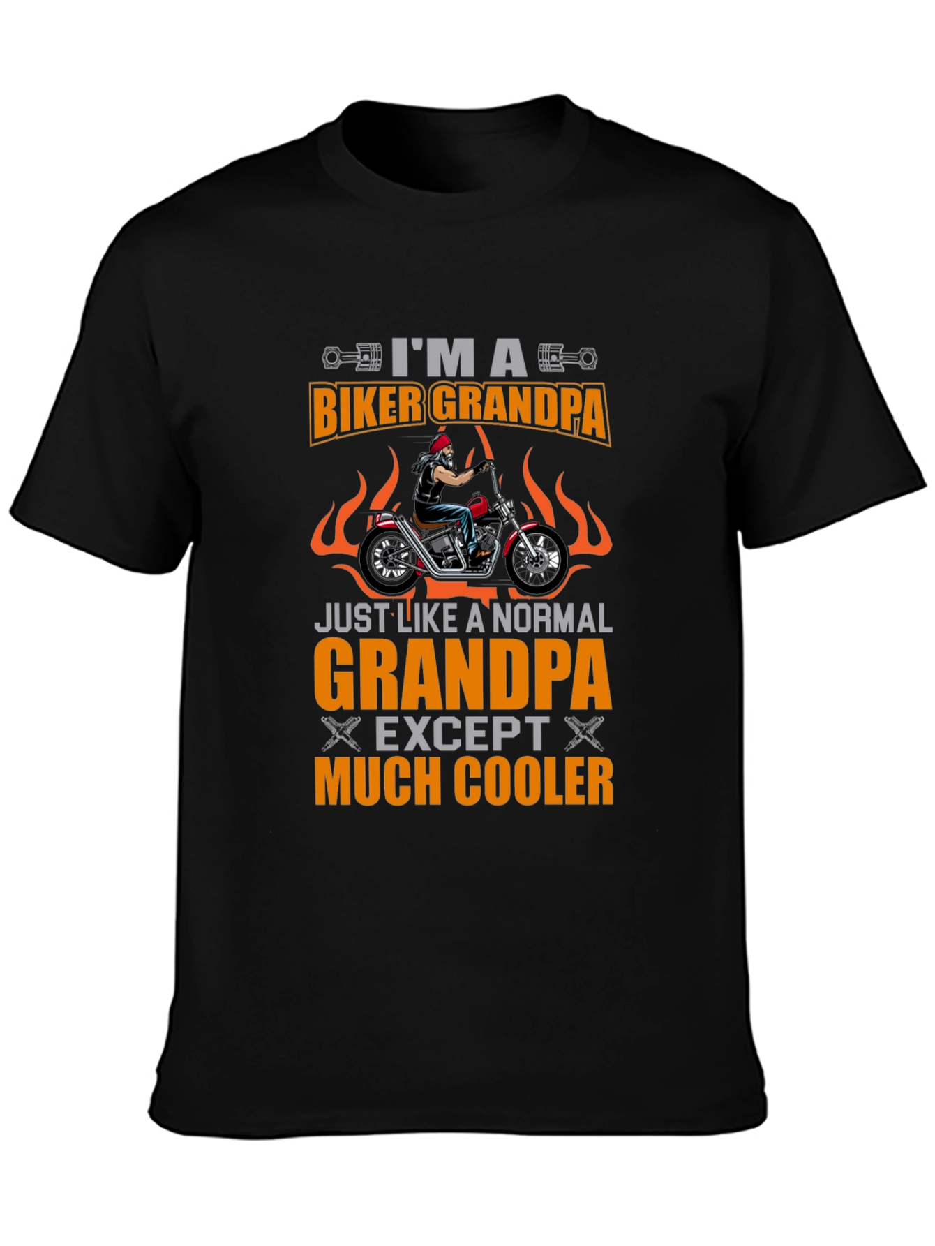 Biker Grandpa Graphic T-Shirt
