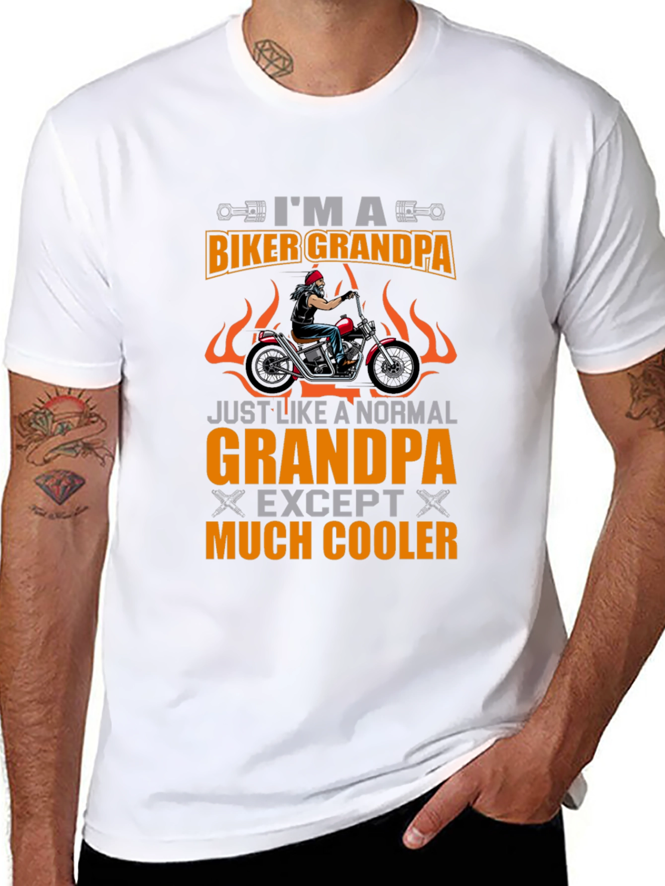 Biker Grandpa Graphic T-Shirt