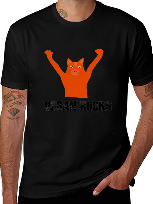 Vegan Rocks Cat T-Shirt