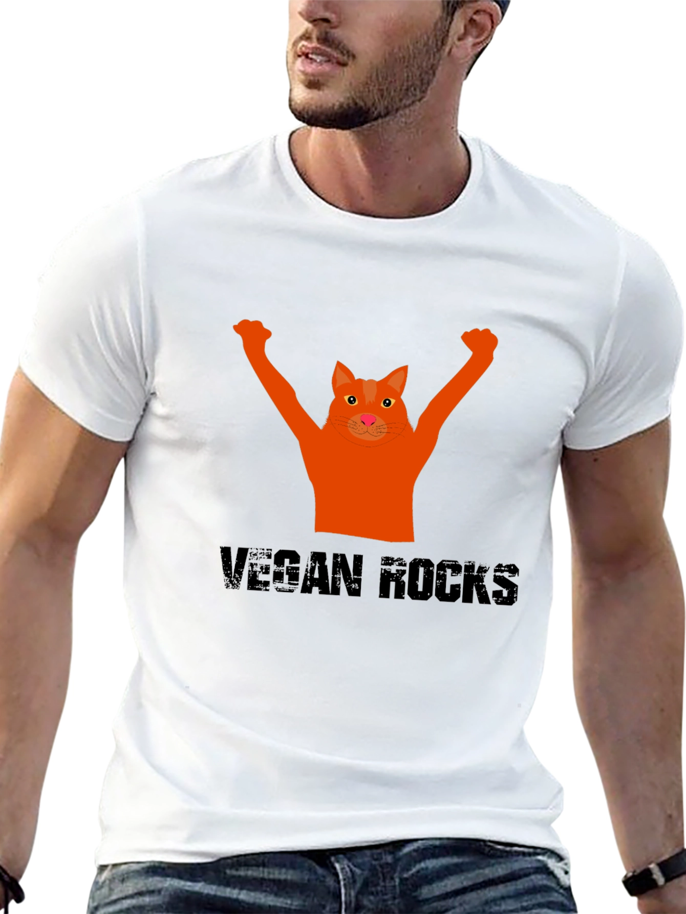 Vegan Rocks Cat T-Shirt