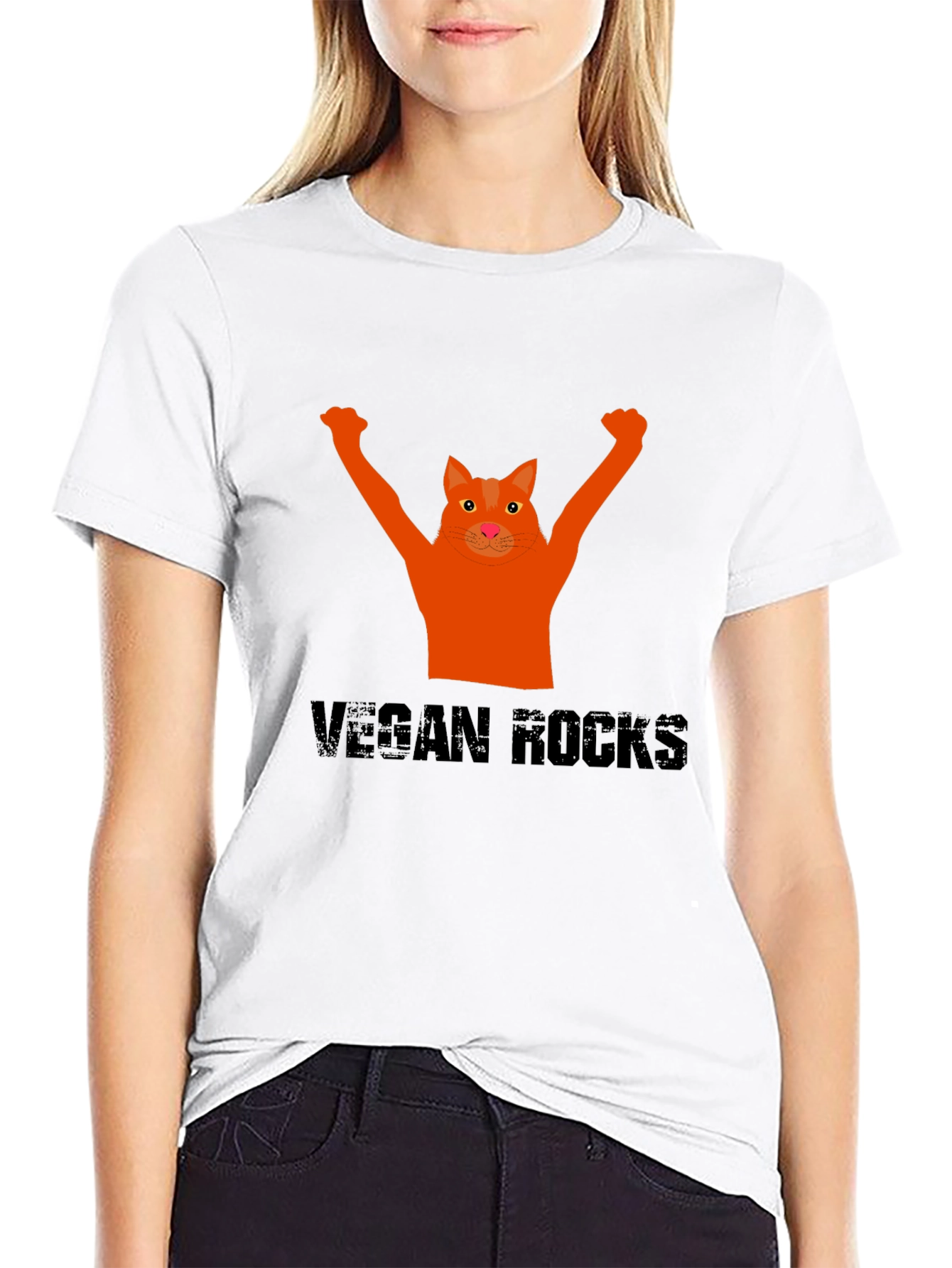 Vegan Rocks Cat T-Shirt