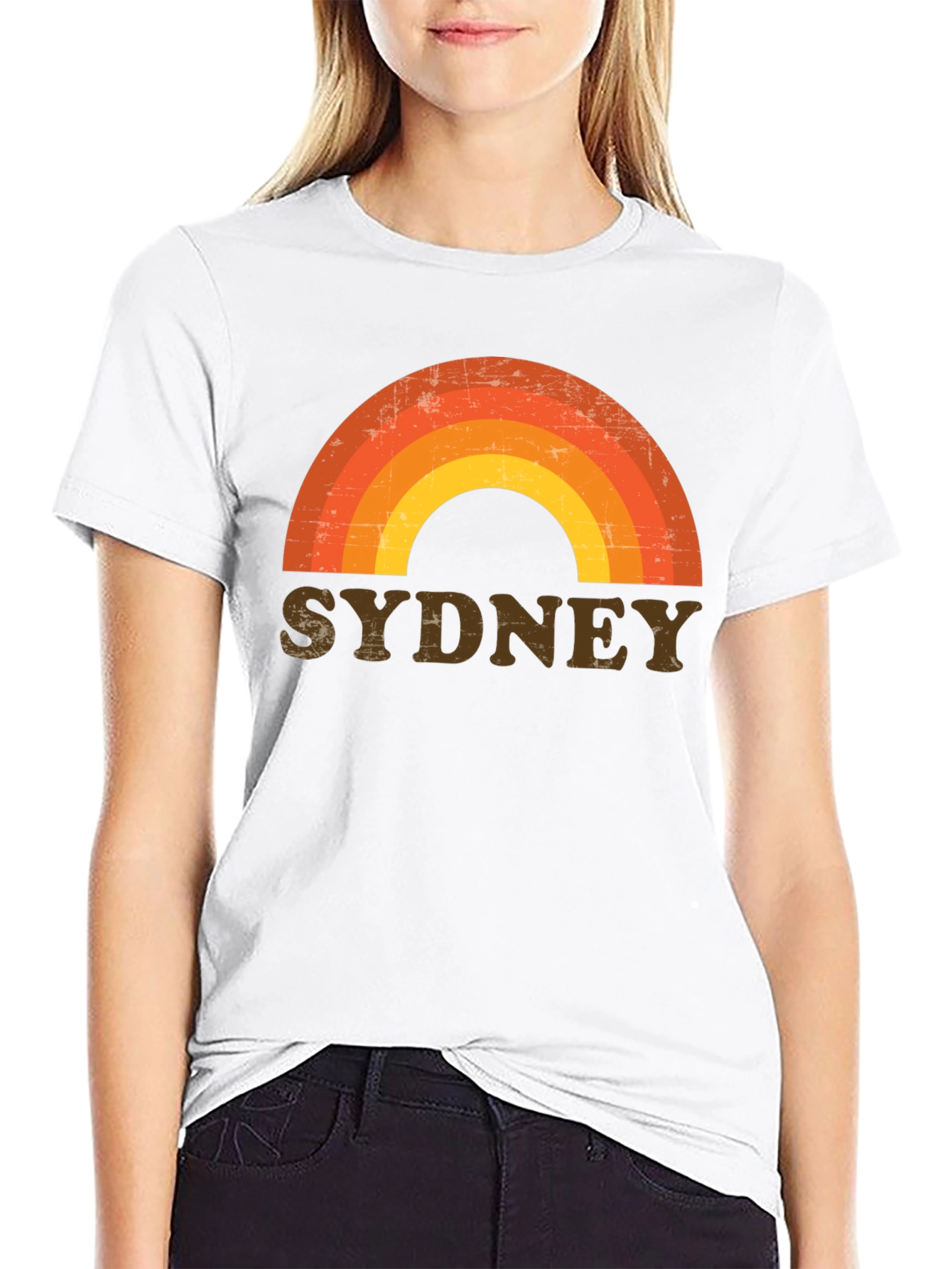 Sydney Retro Rainbow Graphic T-Shirt