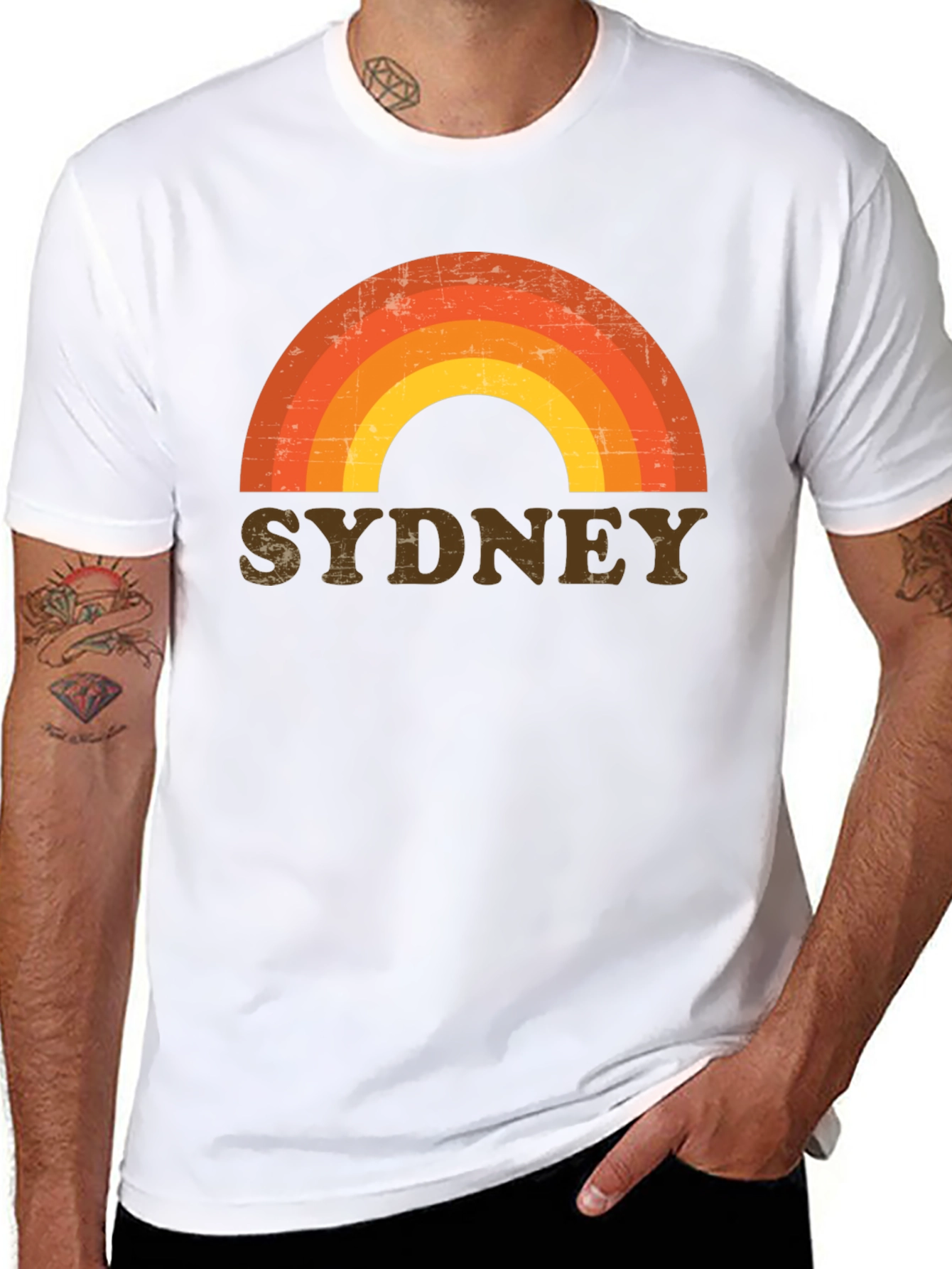Sydney Retro Rainbow Graphic T-Shirt
