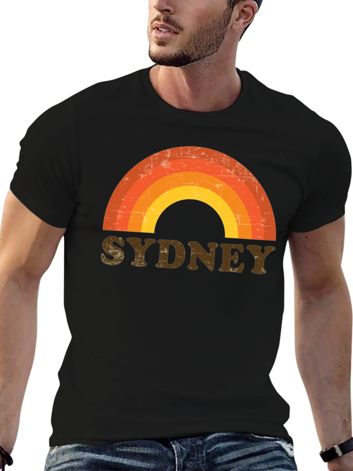 Sydney Retro Rainbow Graphic T-Shirt