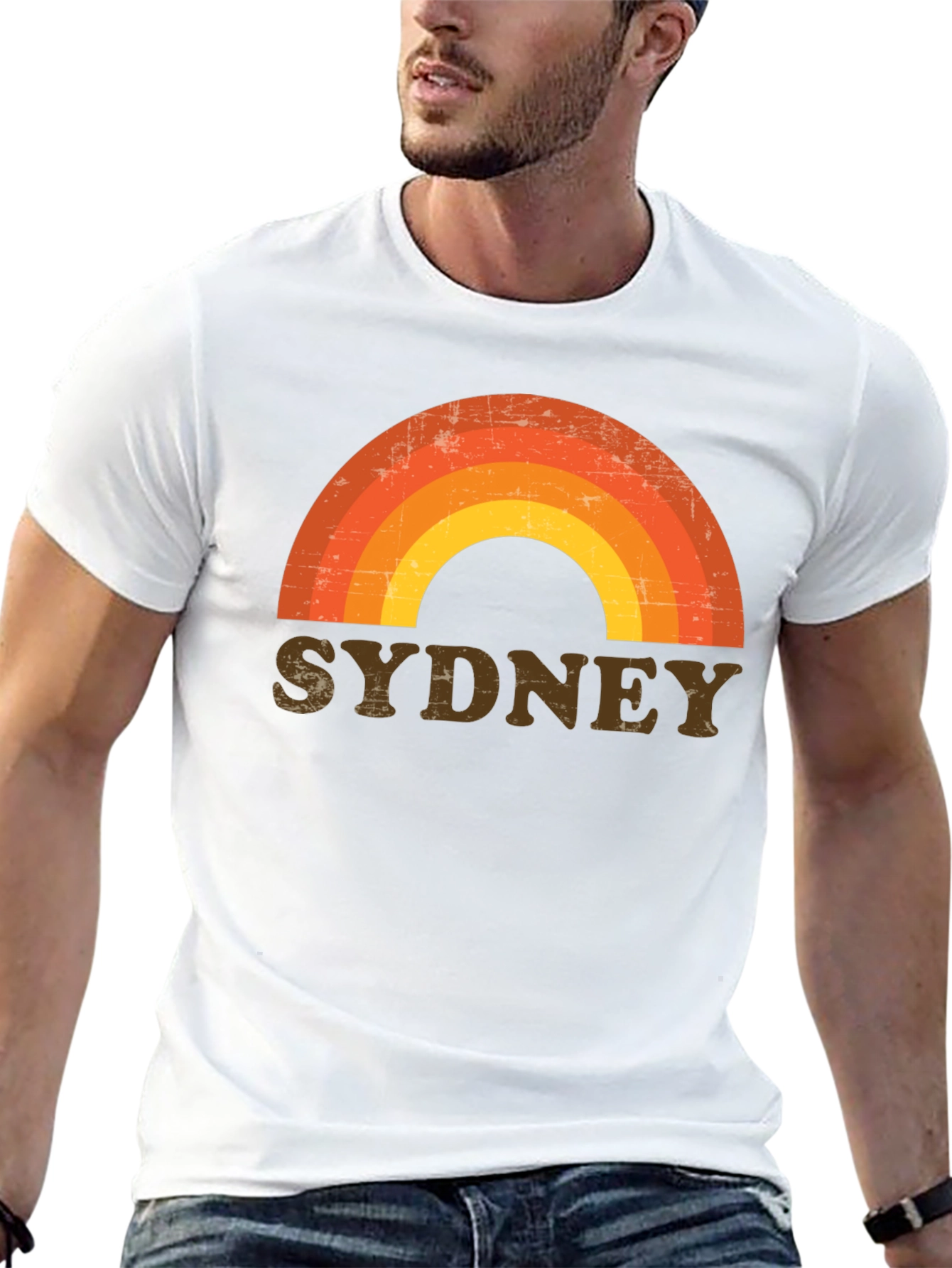 Sydney Retro Rainbow Graphic T-Shirt