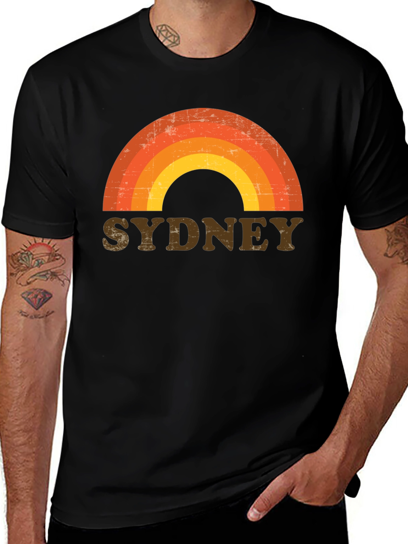 Sydney Retro Rainbow Graphic T-Shirt