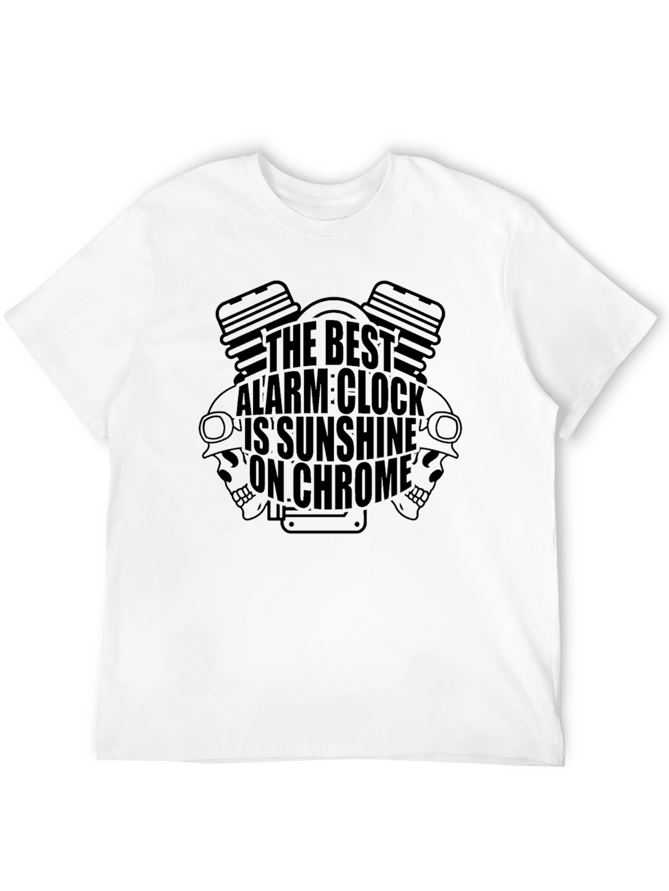 Sunshine on Chrome Biker T-Shirt - Black Graphic Tee