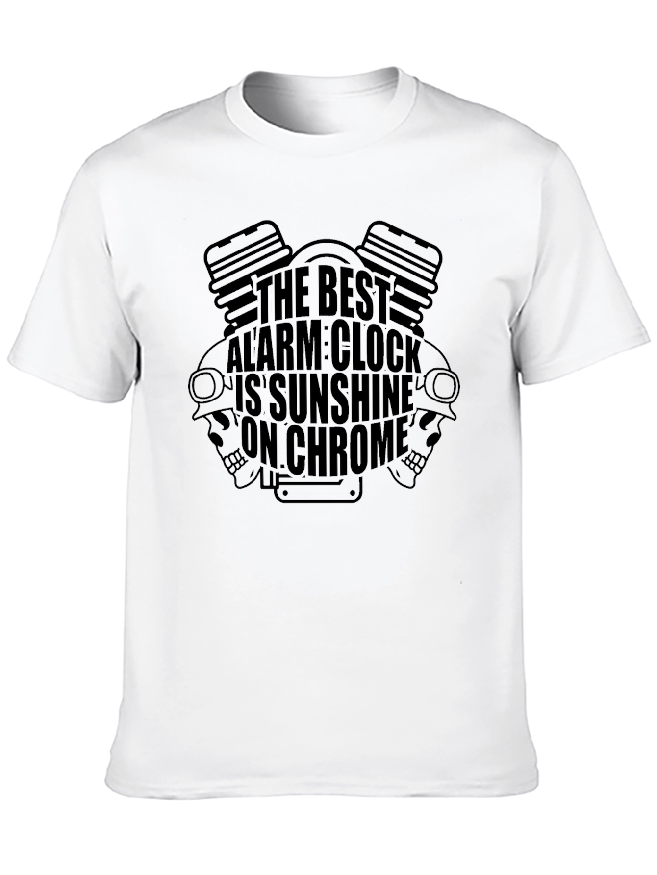 Sunshine on Chrome Biker T-Shirt - Black Graphic Tee