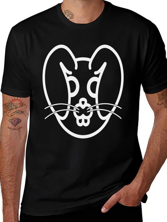 Bunny Graphic Tee - Black Cotton Blend T-Shirt