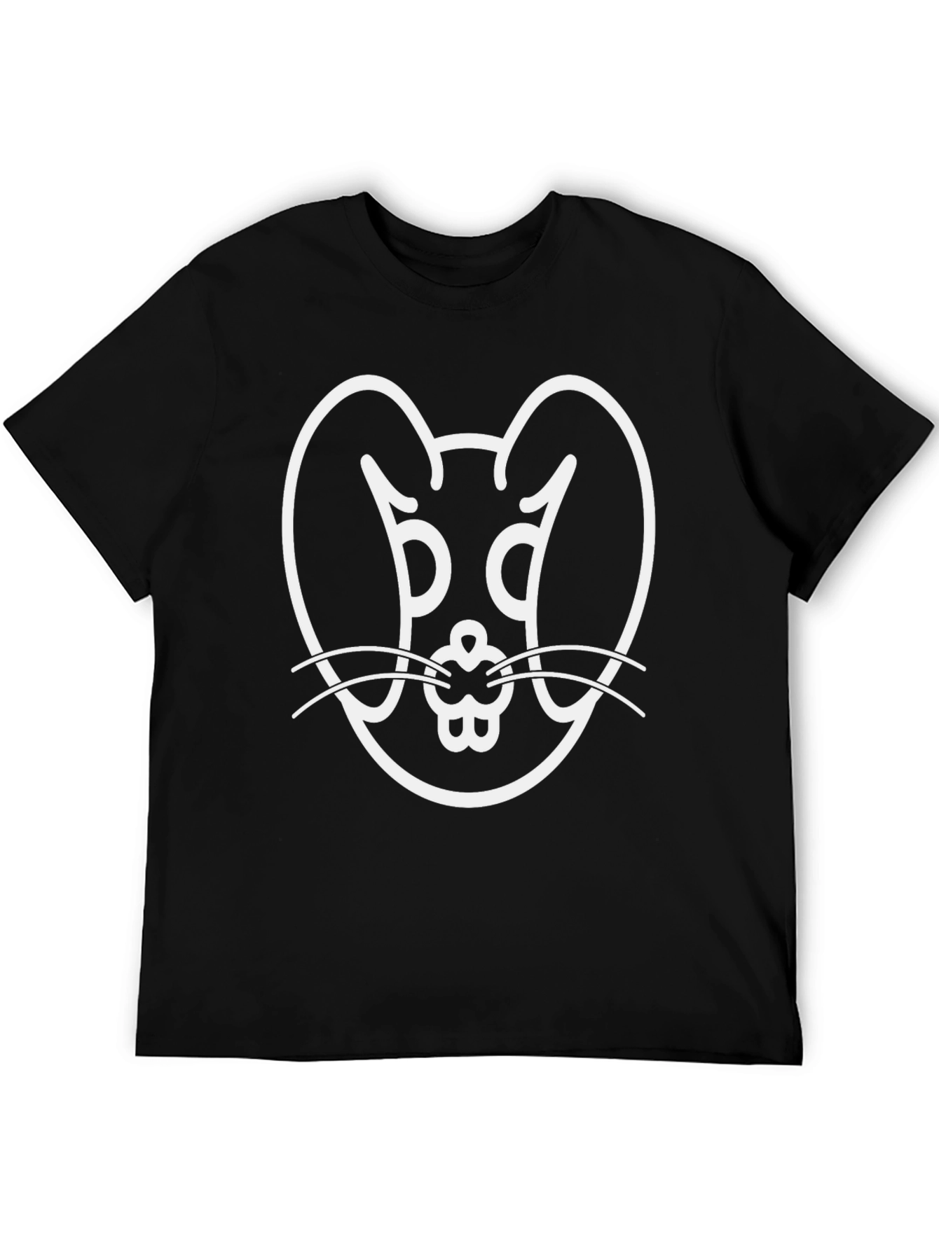 Bunny Graphic Tee - Black Cotton Blend T-Shirt