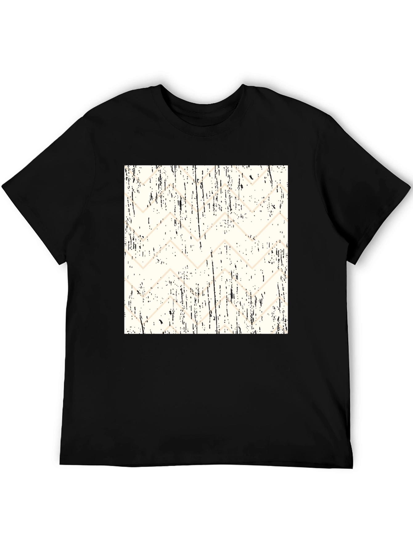 Abstract Pattern Black T-Shirt