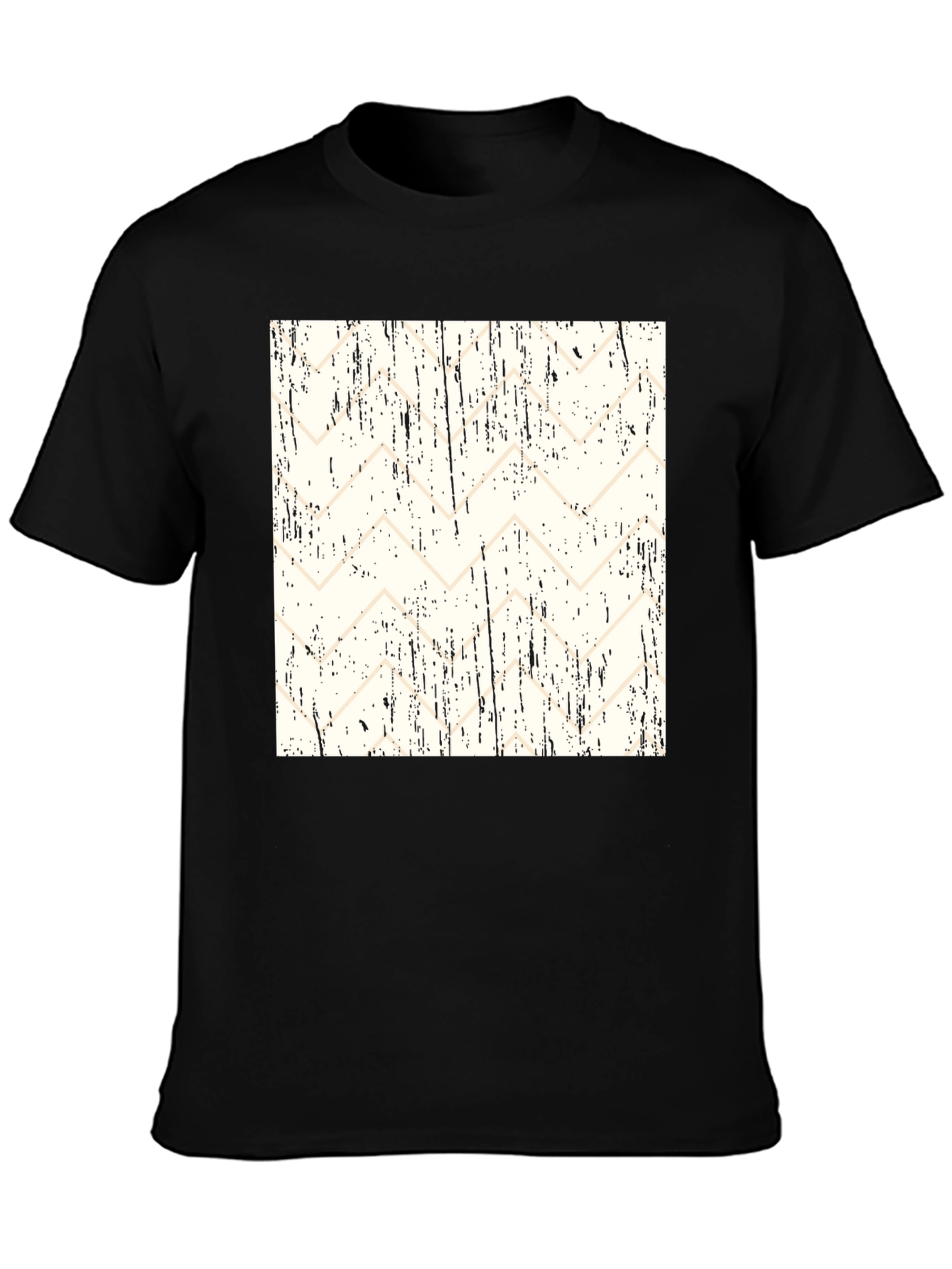 Abstract Pattern Black T-Shirt