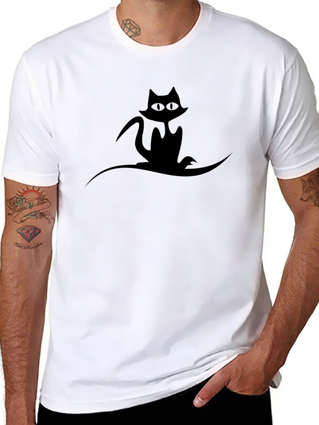 Black Cat Graphic Tee - Unisex Style