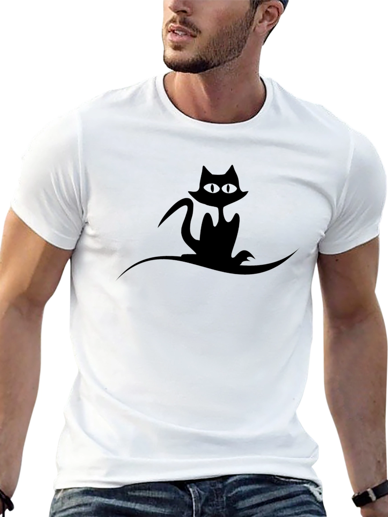 Black Cat Graphic Tee - Unisex Style
