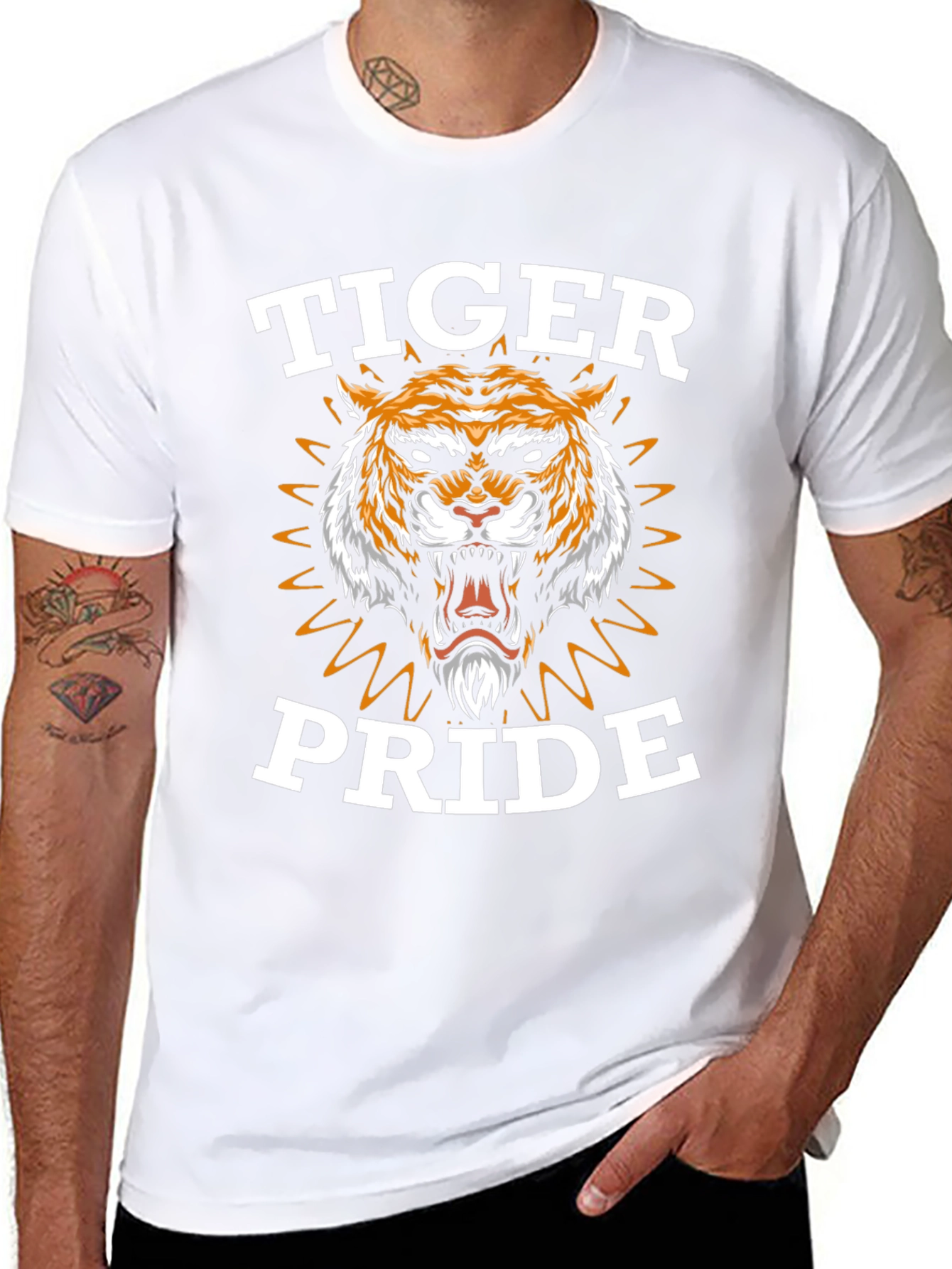 Tiger Pride Graphic Tee - Black Cotton T-Shirt
