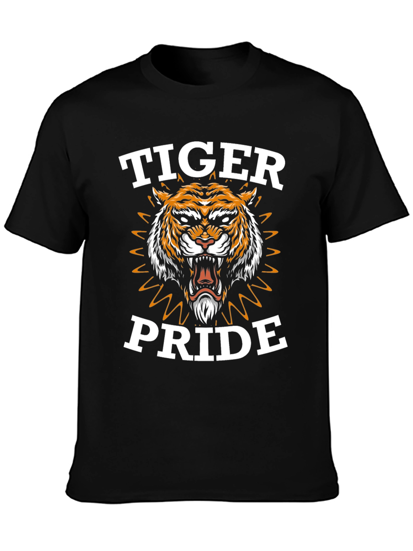 Tiger Pride Graphic Tee - Black Cotton T-Shirt