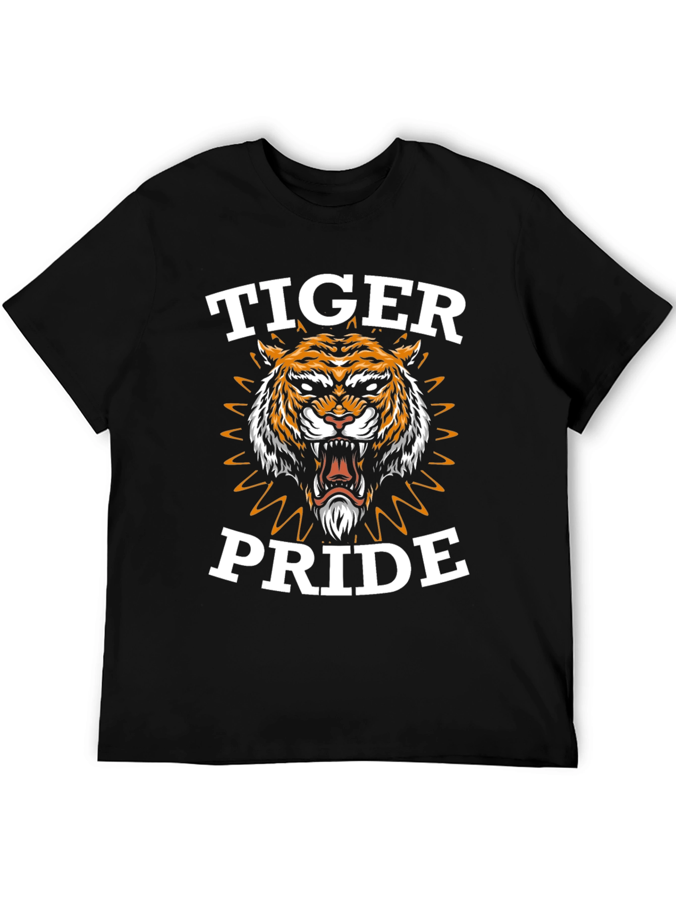 Tiger Pride Graphic Tee - Black Cotton T-Shirt