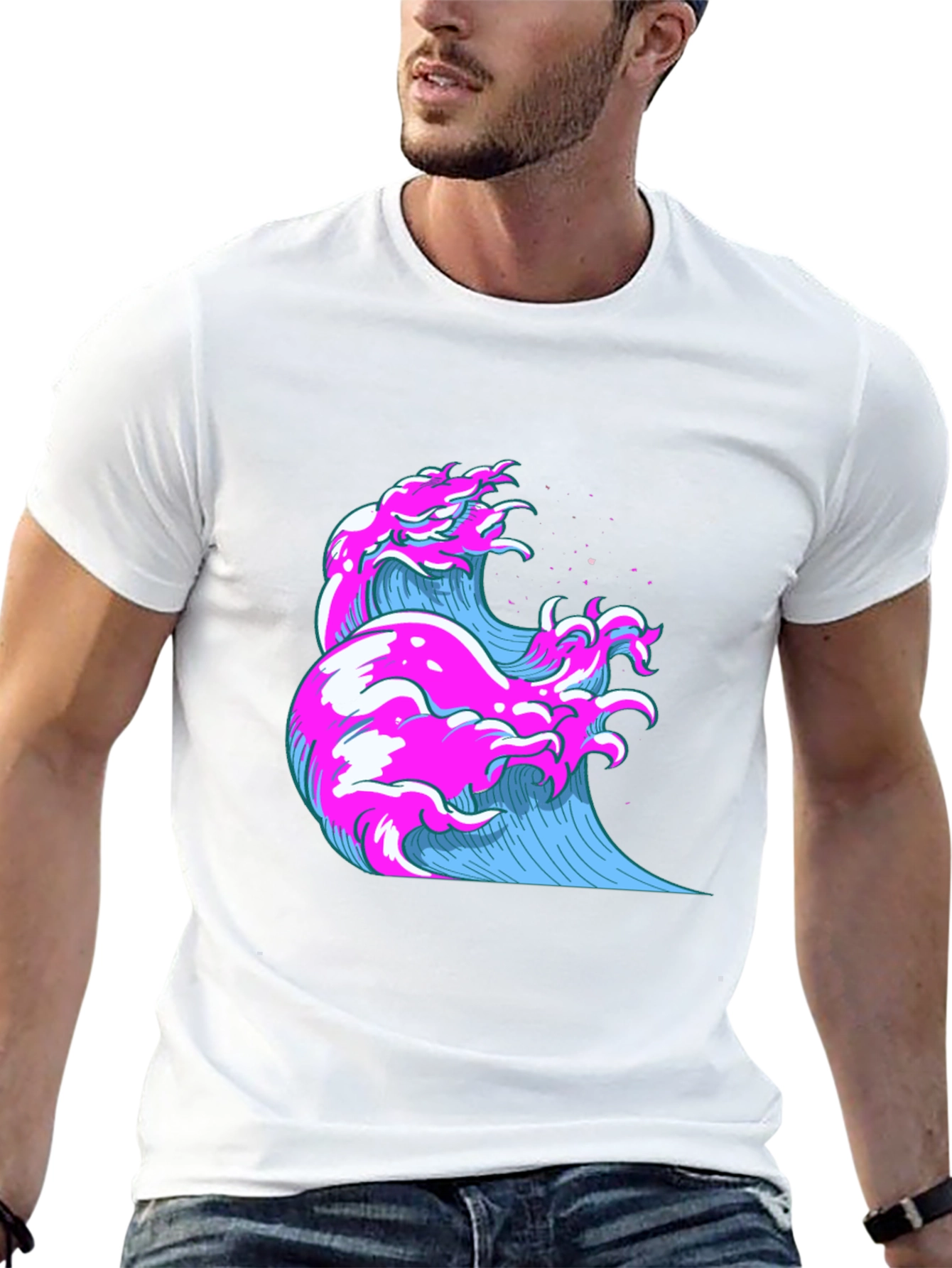 Vaporwave Wave Graphic Tee - Cool Retro Style
