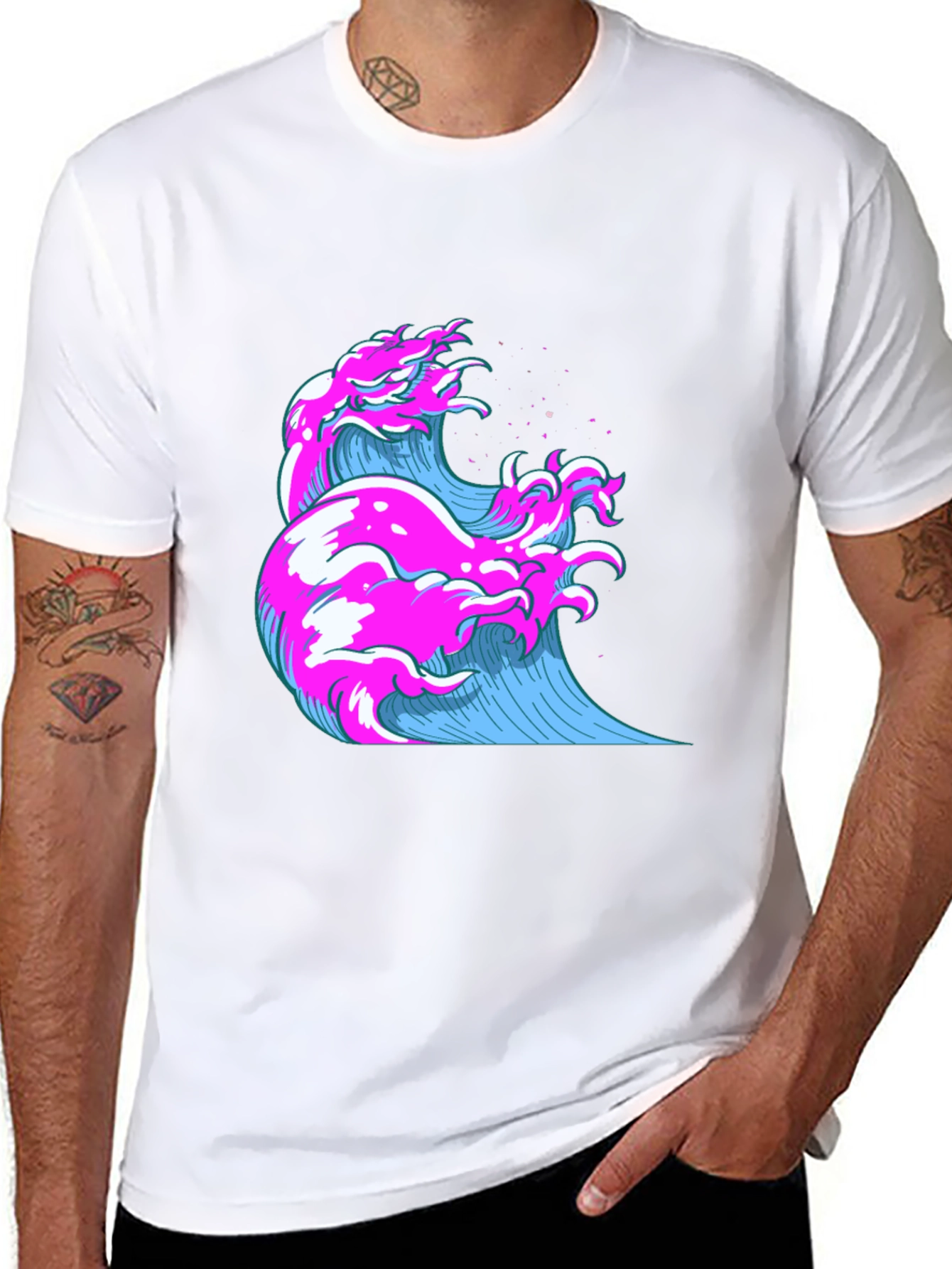 Vaporwave Wave Graphic Tee - Cool Retro Style