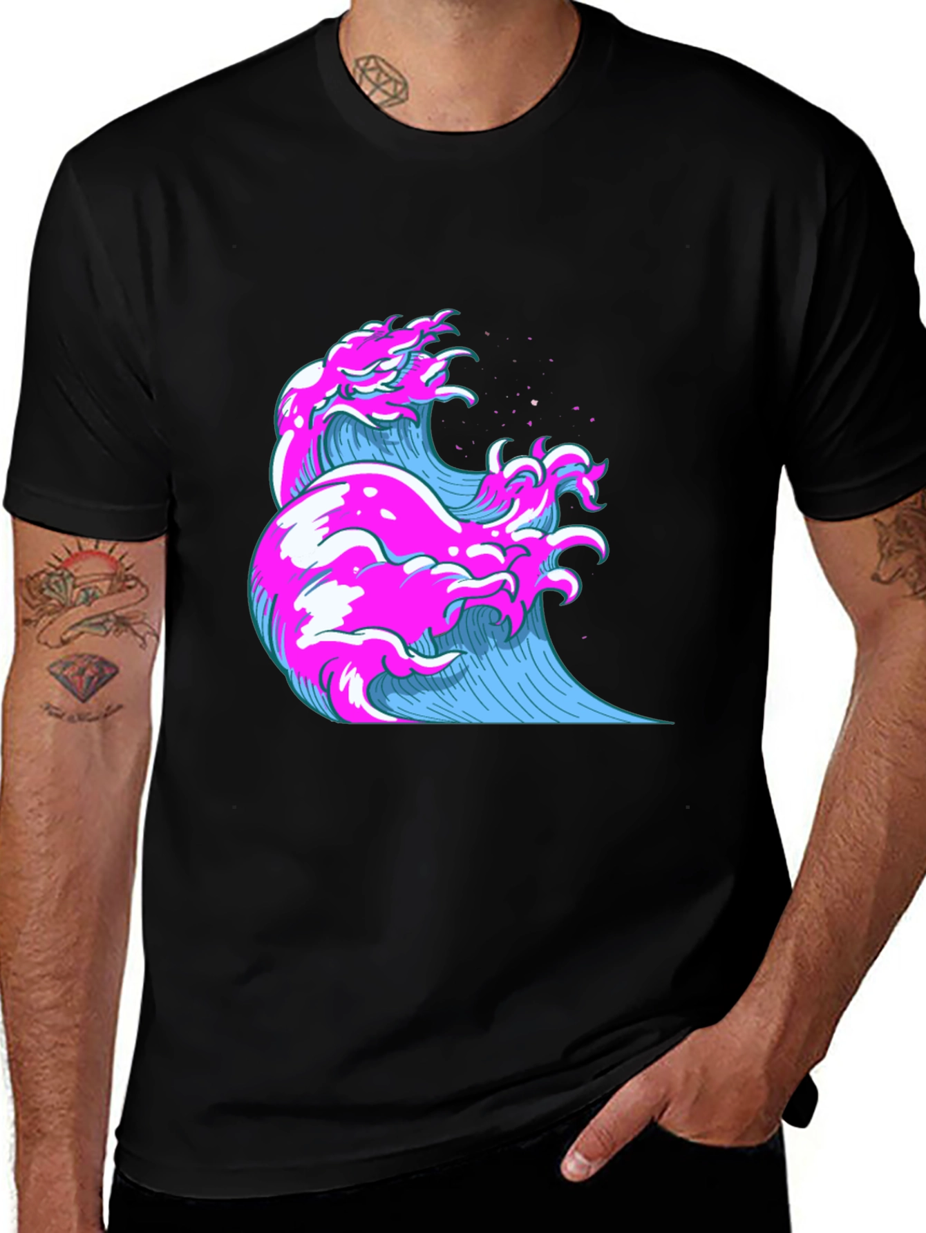 Vaporwave Wave Graphic Tee - Cool Retro Style