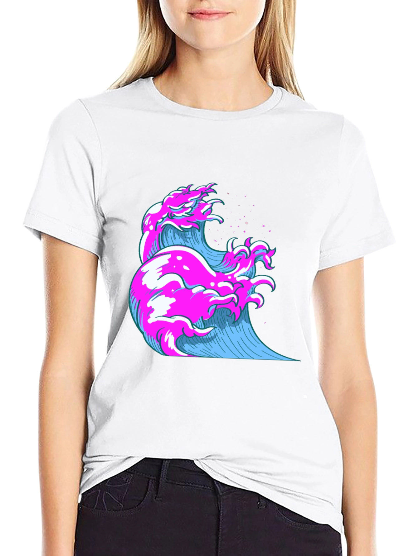 Vaporwave Wave Graphic Tee - Cool Retro Style