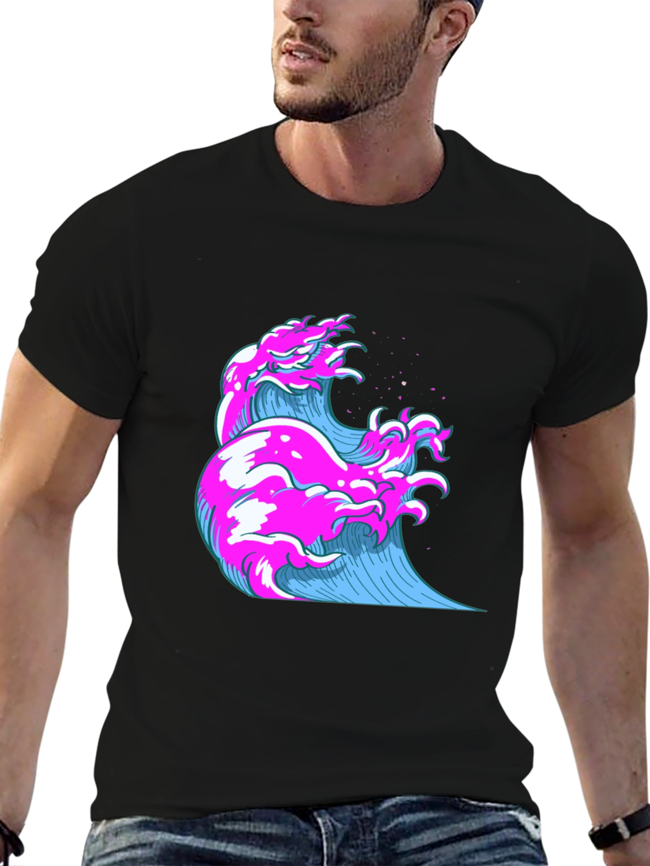 Vaporwave Wave Graphic Tee - Cool Retro Style