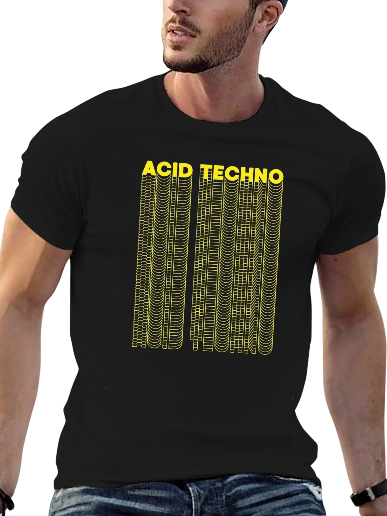 Acid Techno Graphic T-Shirt - Black
