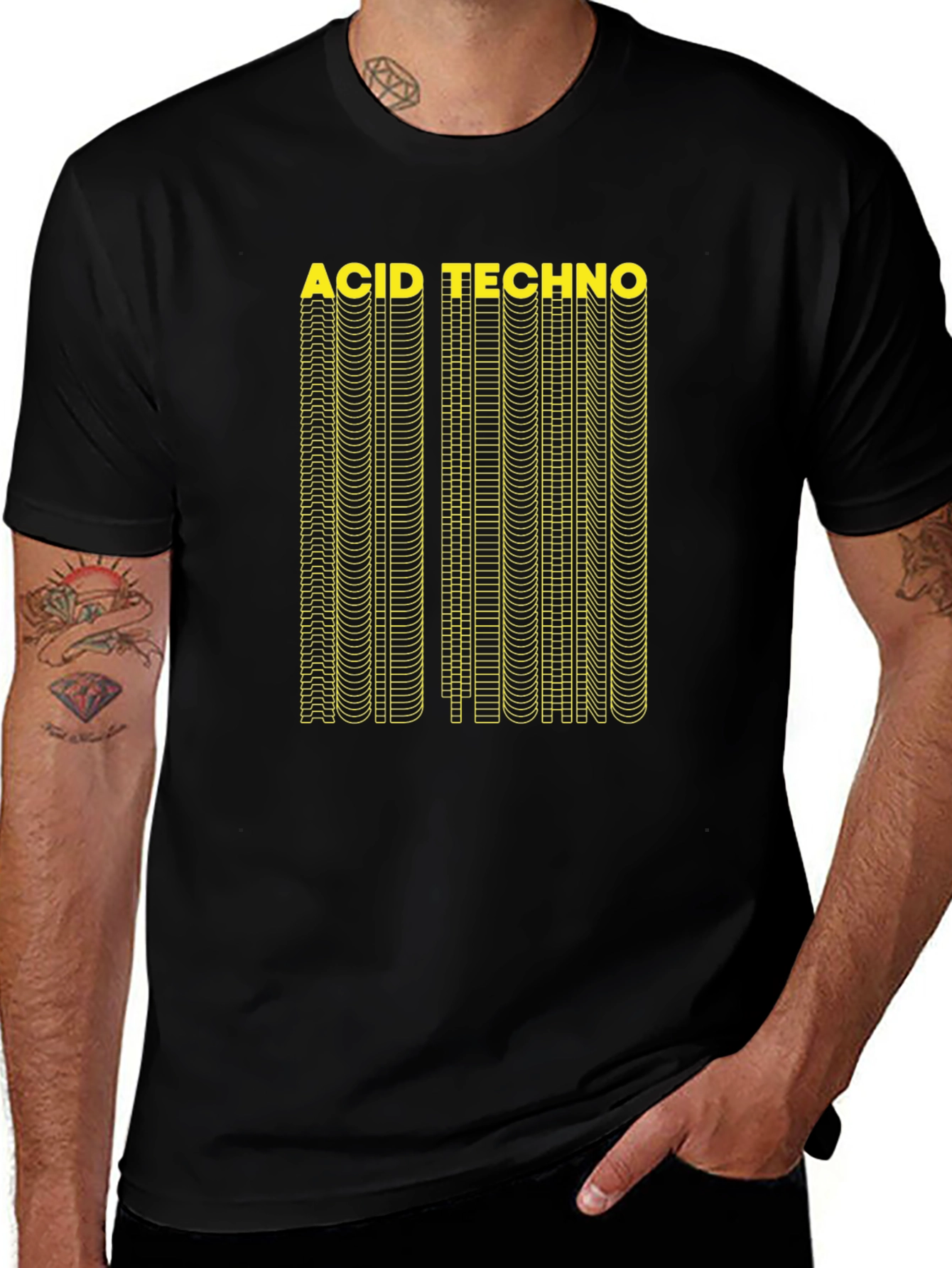 Acid Techno Graphic T-Shirt - Black