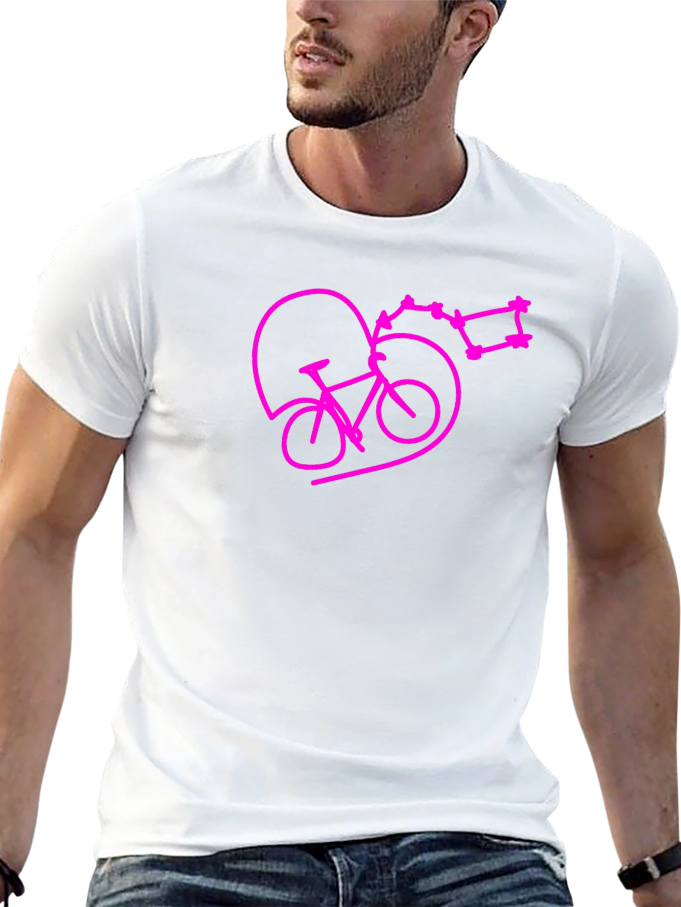 Bike & Heart Tee - Black Cotton Blend