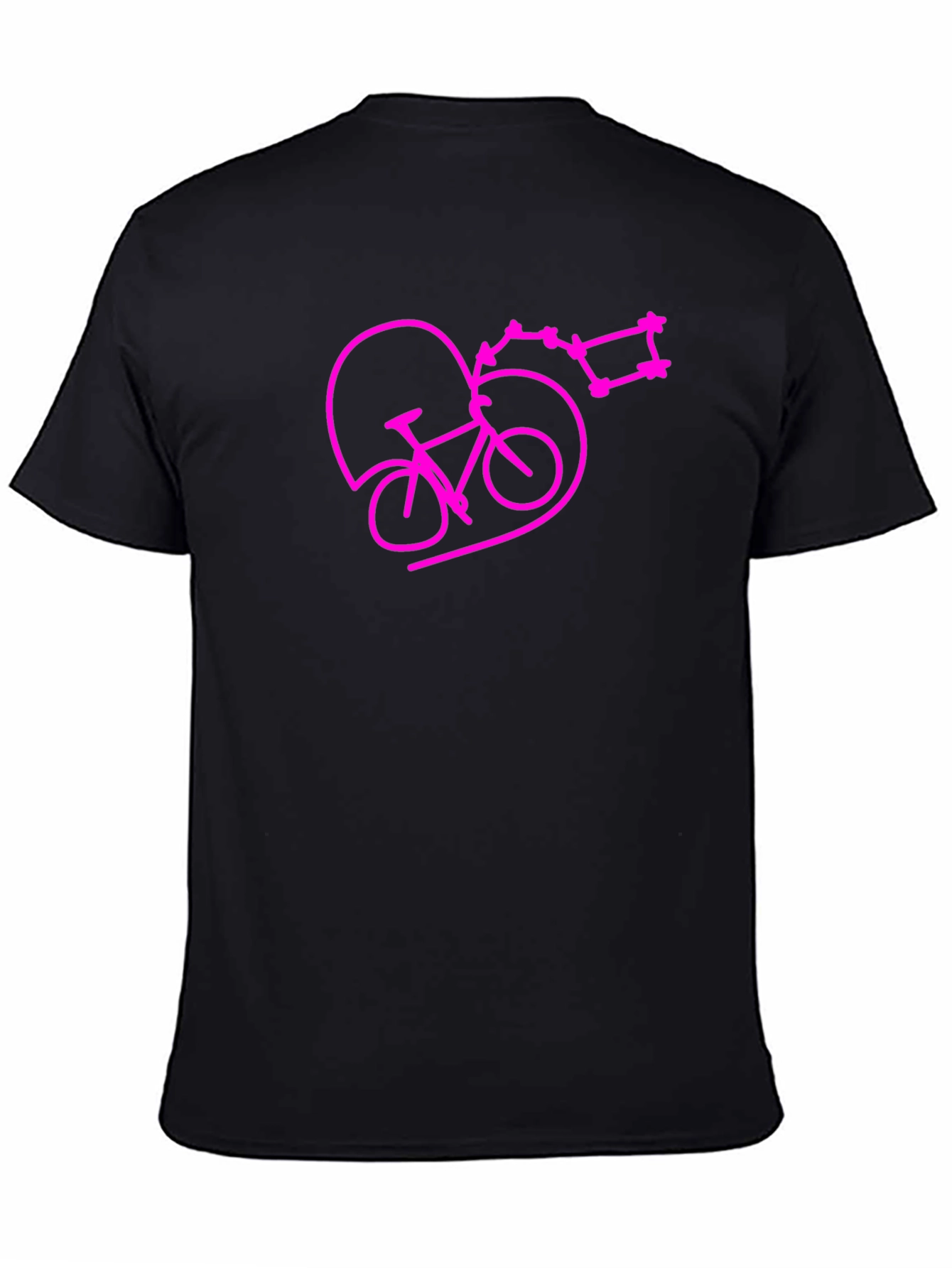Bike & Heart Tee - Black Cotton Blend