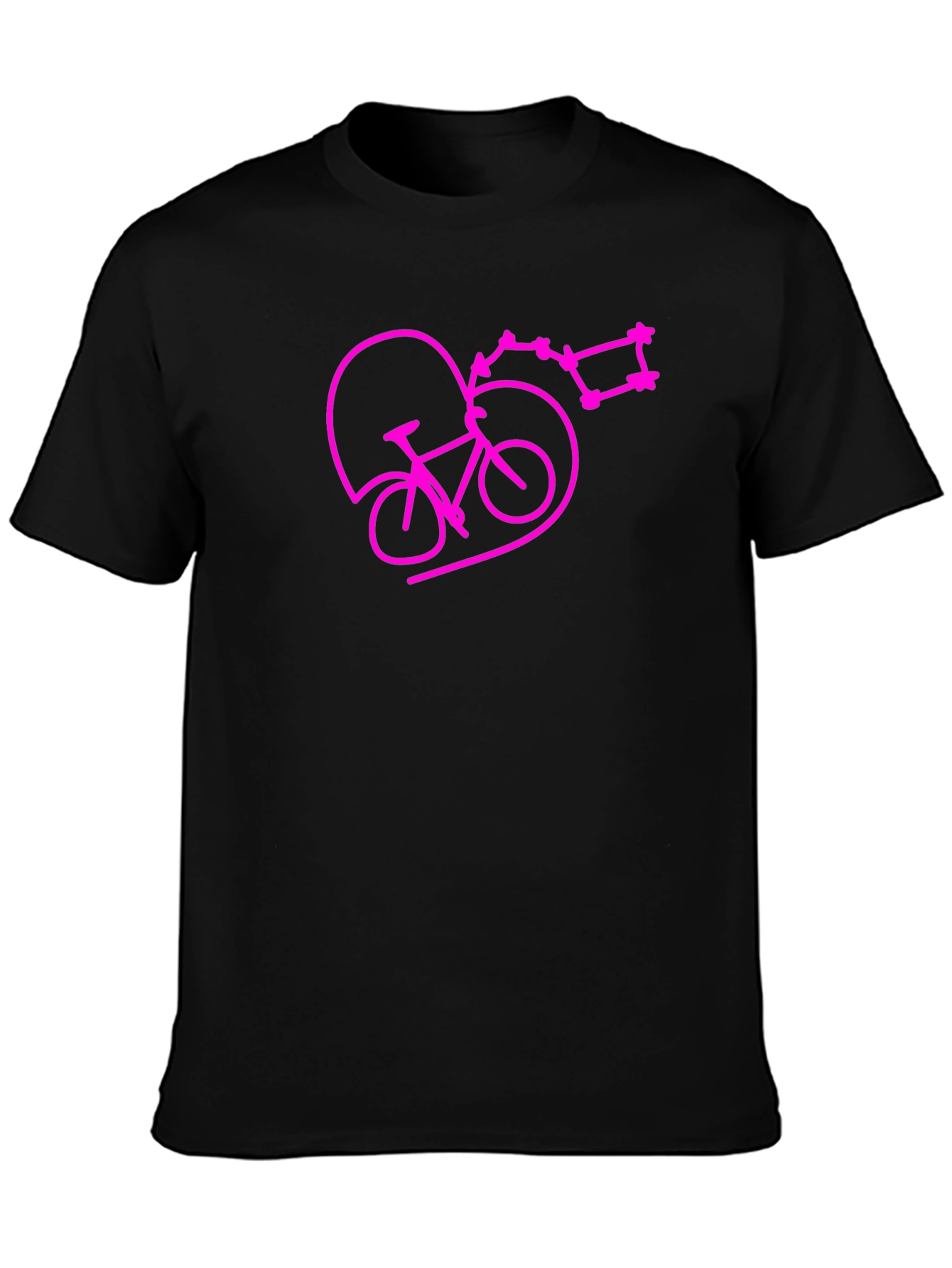 Bike & Heart Tee - Black Cotton Blend