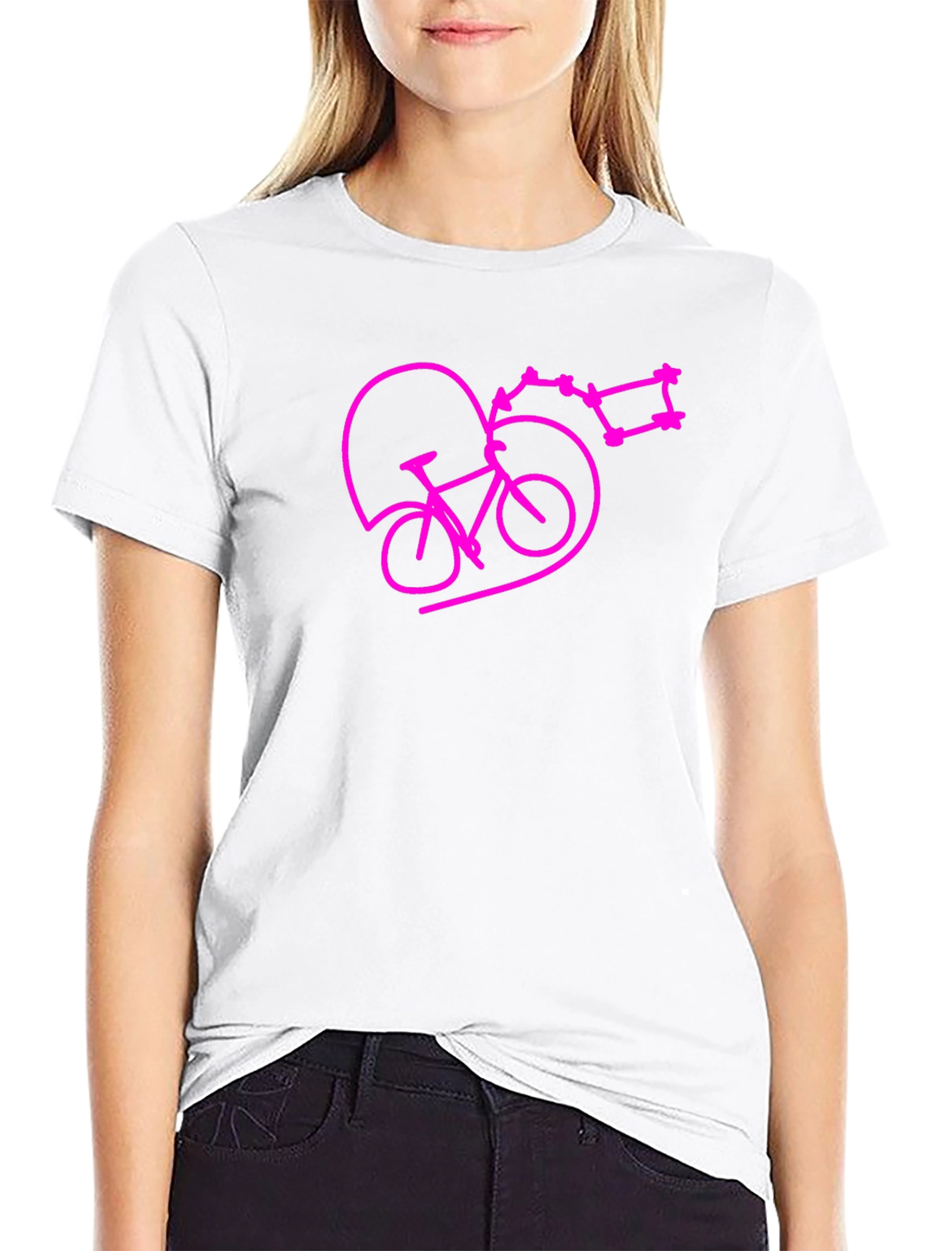 Bike & Heart Tee - Black Cotton Blend