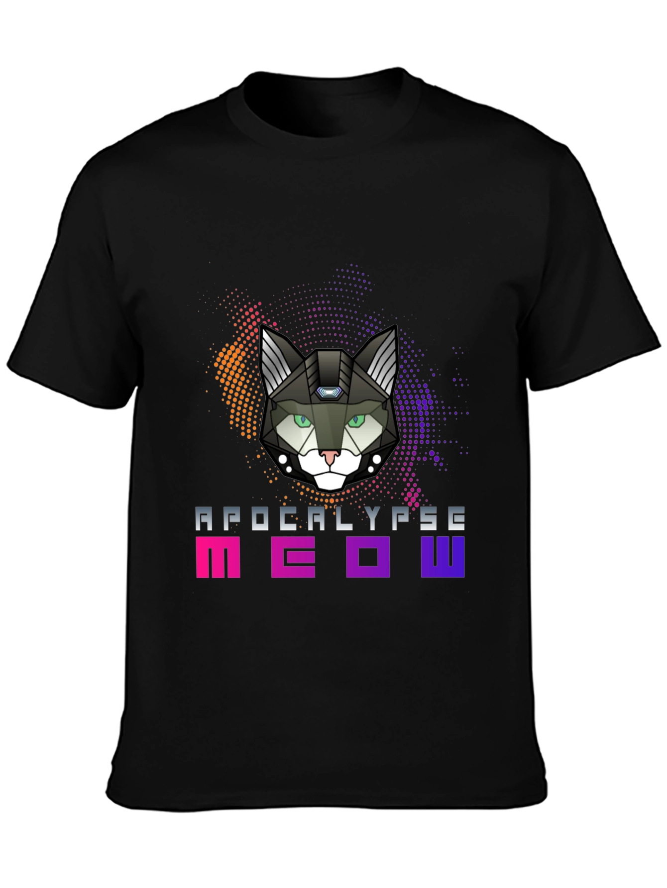 Apocalypse Meow T-Shirt - Futuristic Cat Design