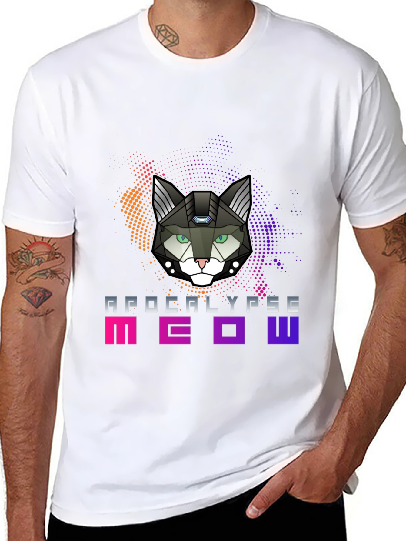 Apocalypse Meow T-Shirt - Futuristic Cat Design